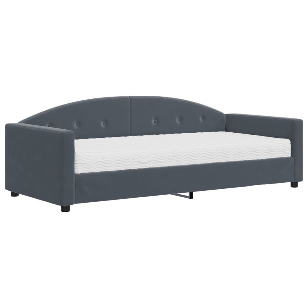 vidaXL Bett Tagesbett mit Matratze Dunkelgrau günstig online kaufen