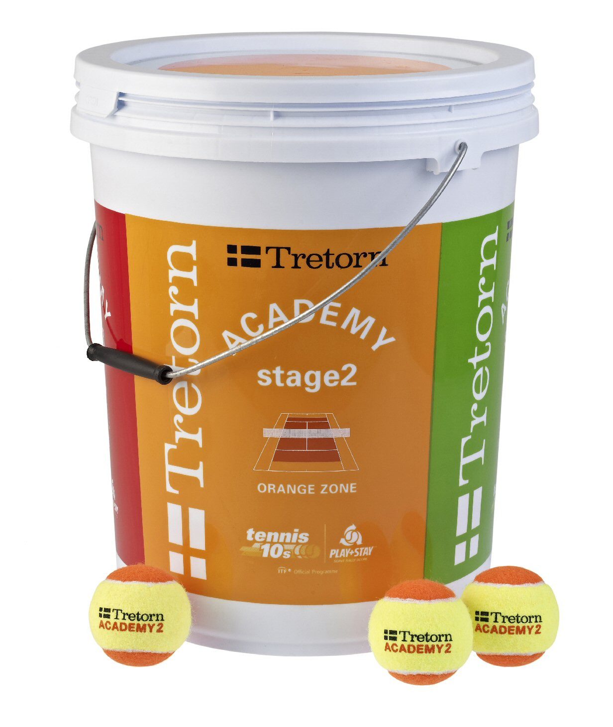Tennisball Methodikbälle Academy Stage 2 Orange gelb/orange 72er im Eimer