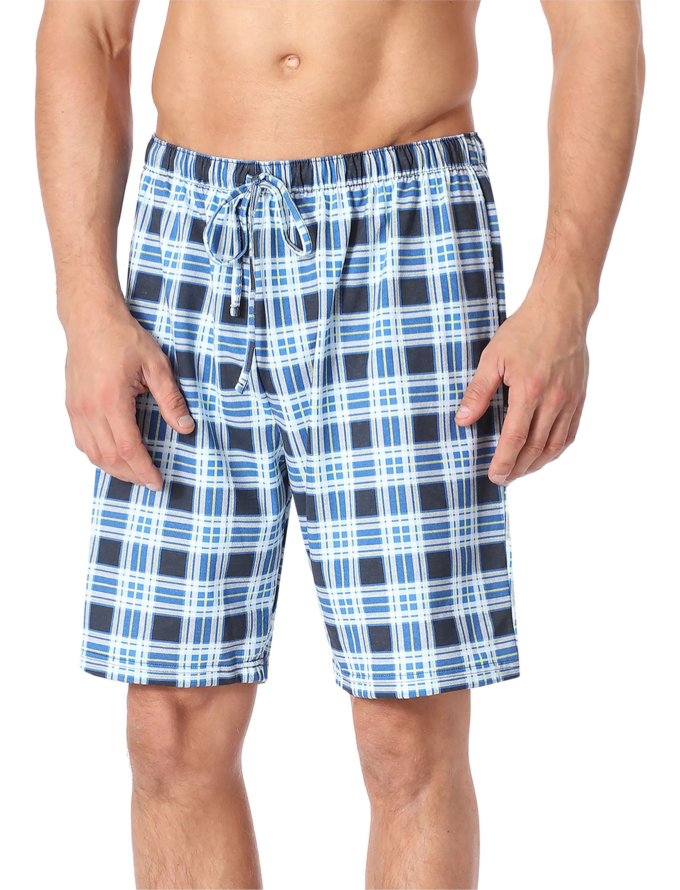 Bund elastischer Herren (1-tlg) Pyjamashorts Schlafanzughose (9632301) TI30-116 Kariert4 Kurz Timone