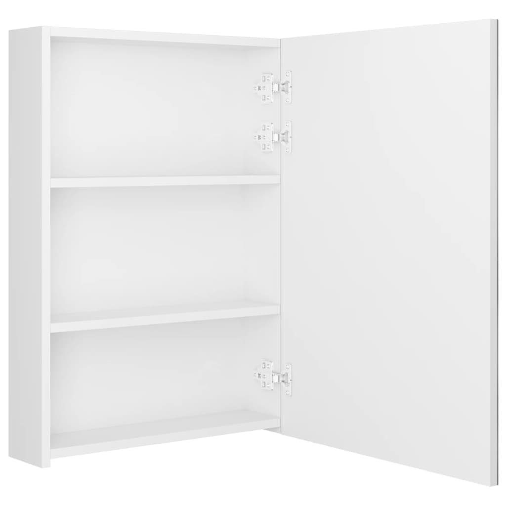 Hochglanz-Weiß cm Weiß Glänzend fürs Bad LED-Spiegelschrank 50x13x70 Badezimmerspiegelschrank vidaXL (1-St)