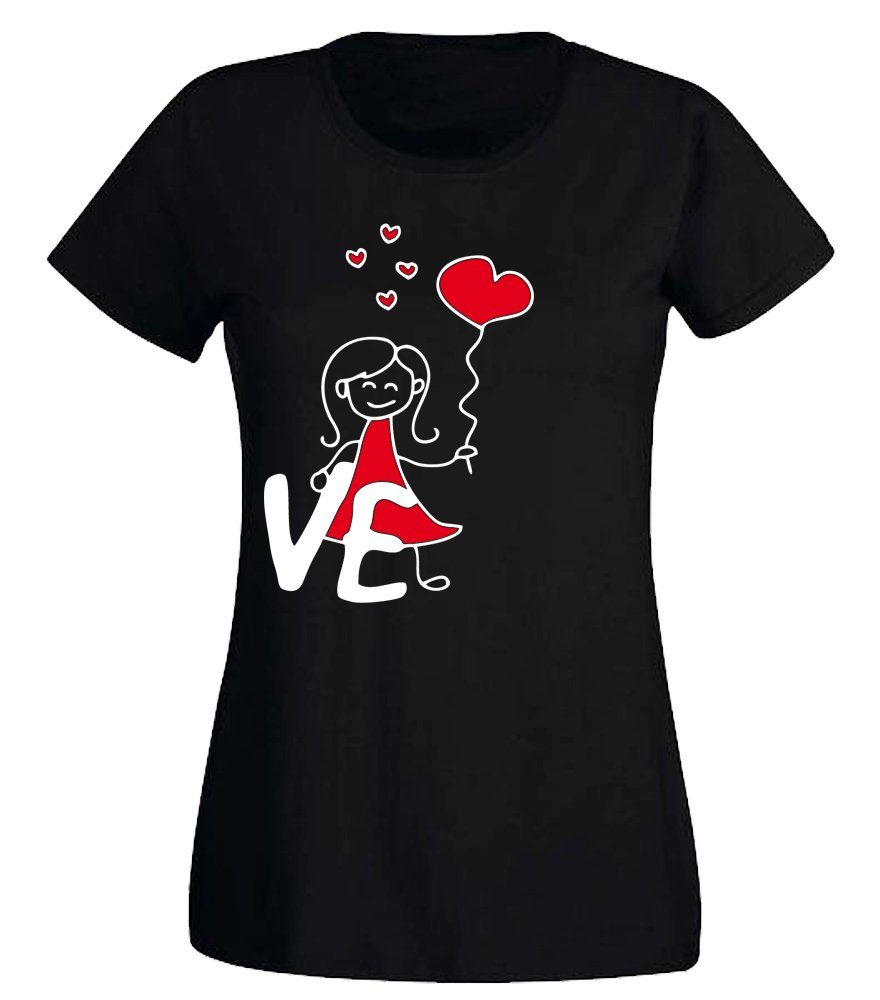 G-graphics T-Shirt LO – VE (Partner- / Paar-Set, Einzelteile zum selbst zusammenstellen) Aufdruck auf der Vorder- oder Rückseiteseite wählbar – Bild 2 von 4