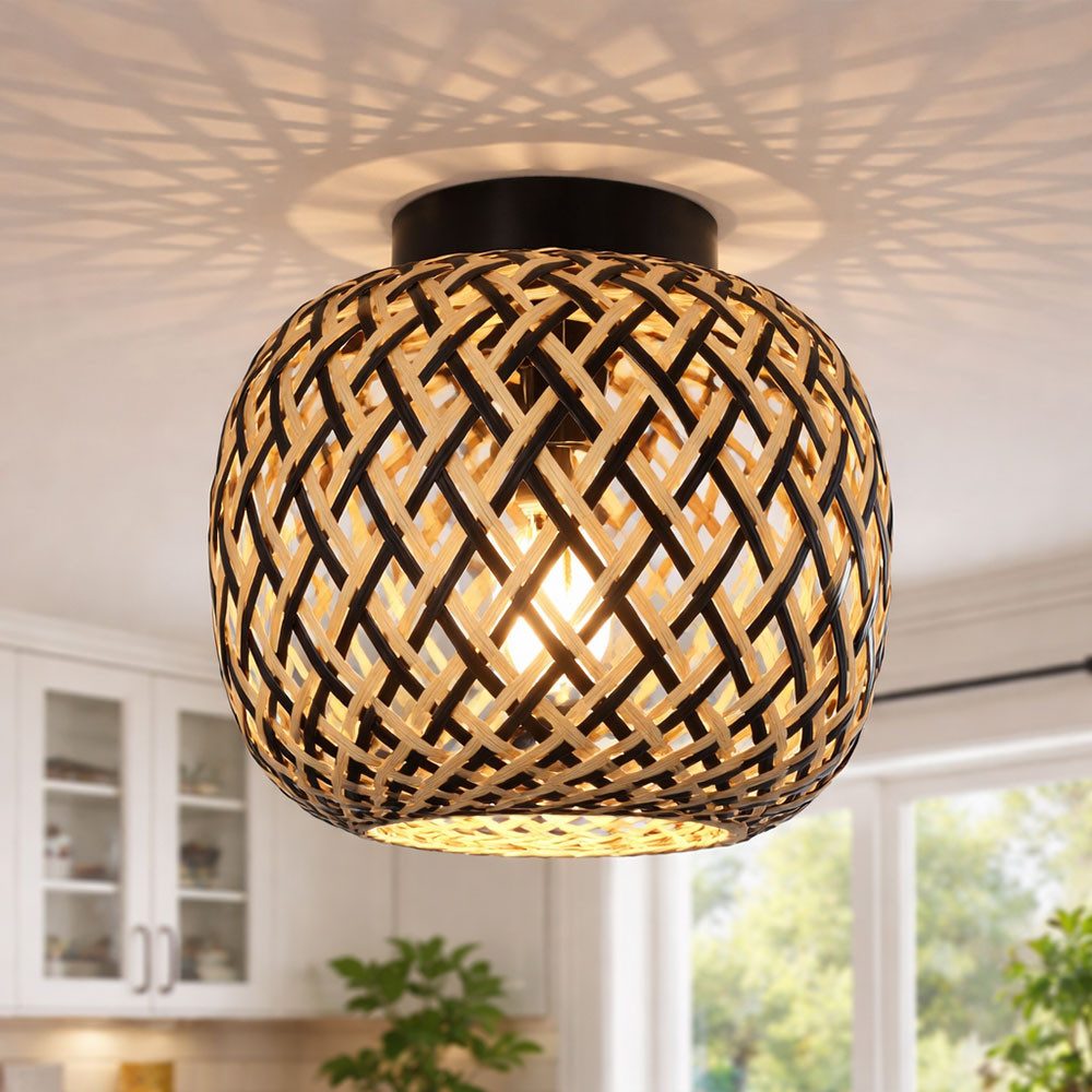GLOBO LIGHTING LED Deckenleuchte, Leuchtmittel inklusive, Warmweiß, Deckenleuchte Wohnzimmerlampe Deckenlampe Metall Schwarz-matt D 20 cm