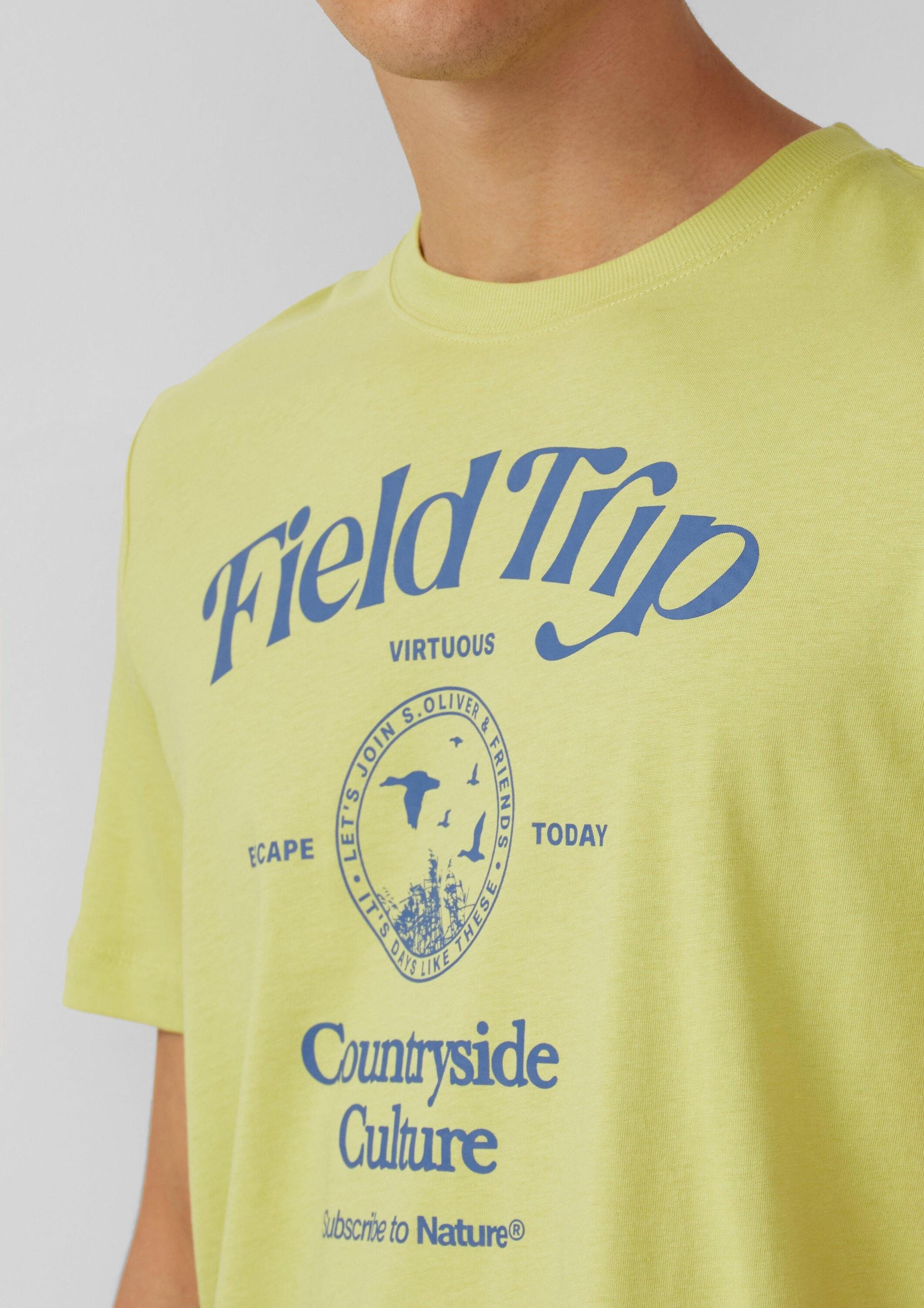 s.Oliver Kurzarmshirt T-Shirt Baumwoll-T-Shirt mit Frontprint
