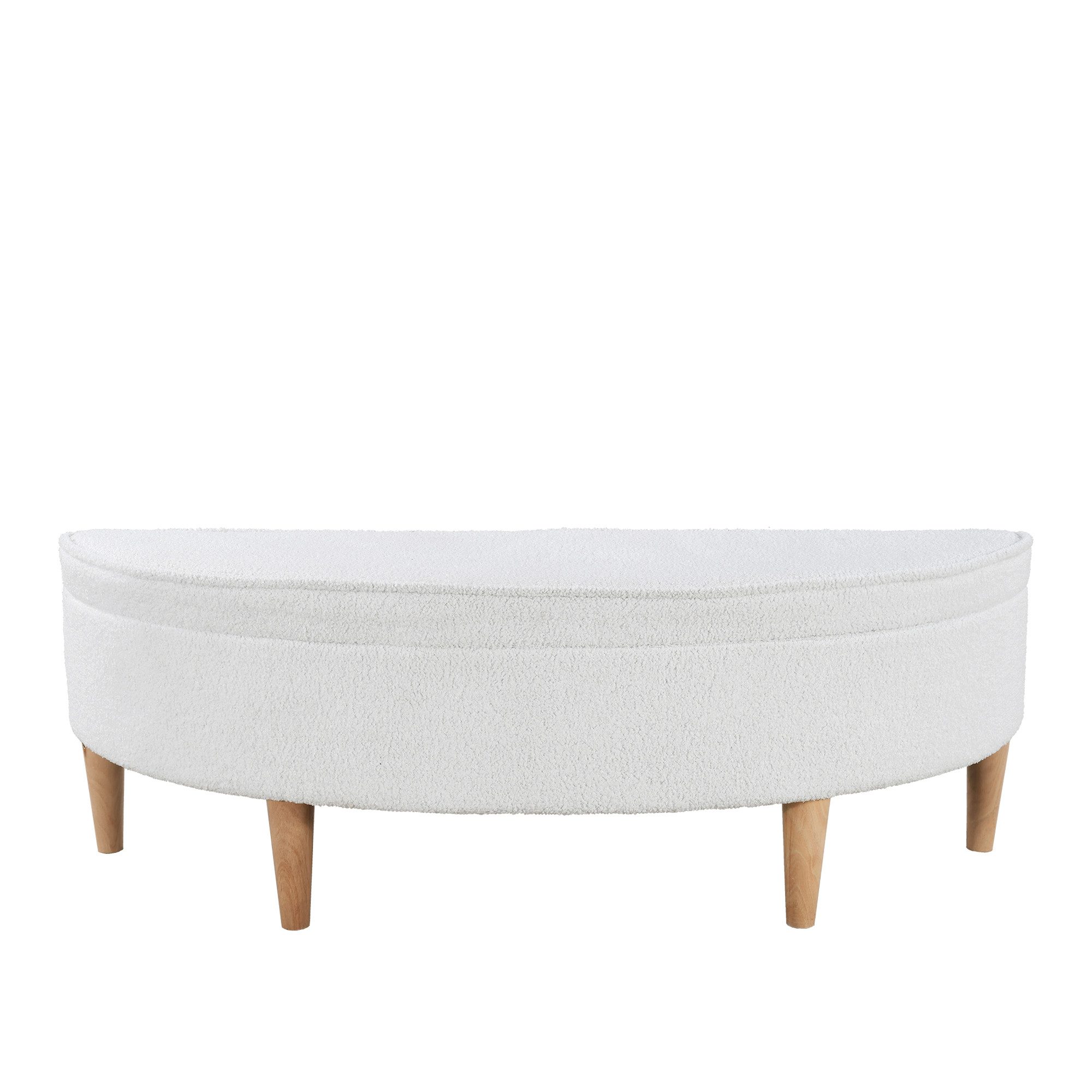 i@home Polsterbank Bettbanke, Betthocker, Esszimmerbänke mit Stauraum, Halbkreisförmige Hockerfläche, Vliesimitat