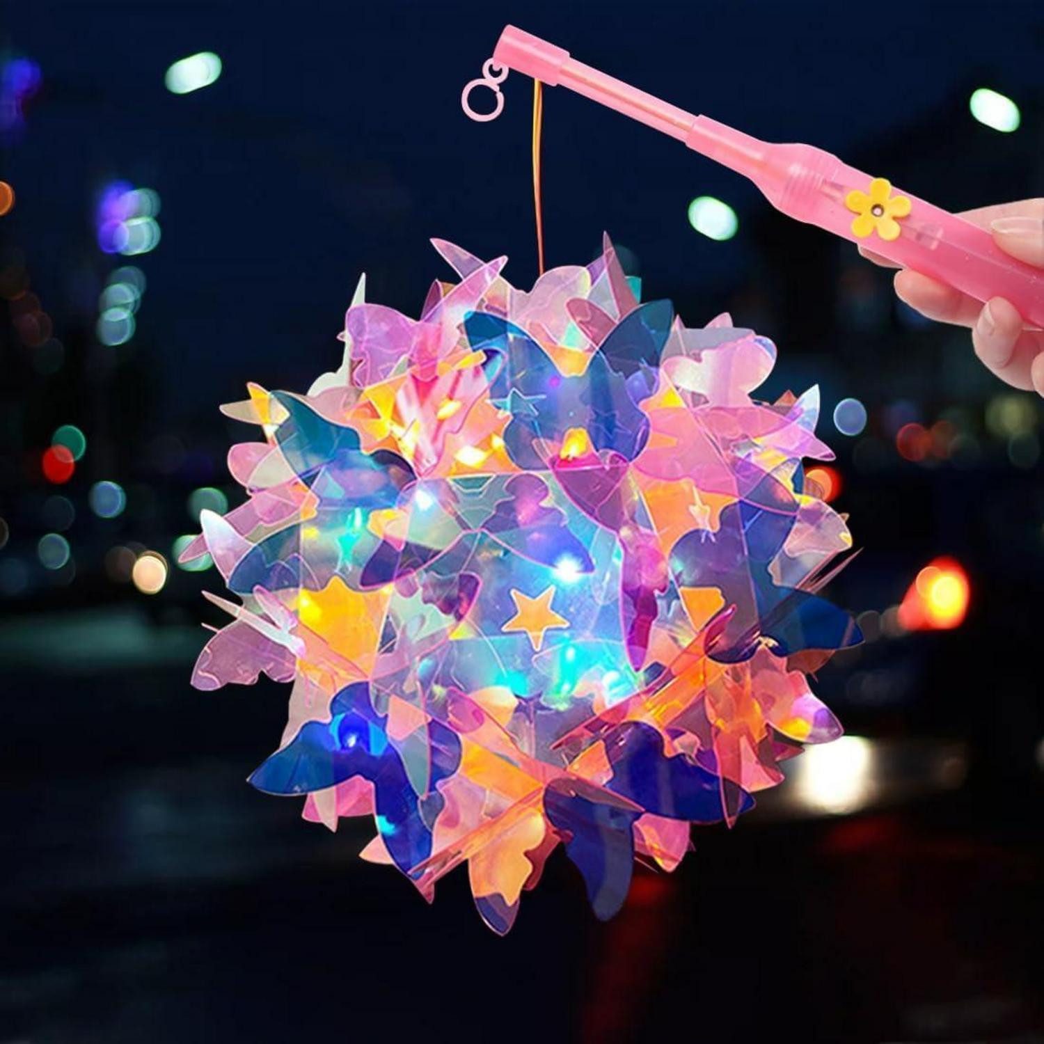 LuxusKollektion Hängedekoration Laterne St Martin Kinder Bastelset Laternenstab Lampion Rosa