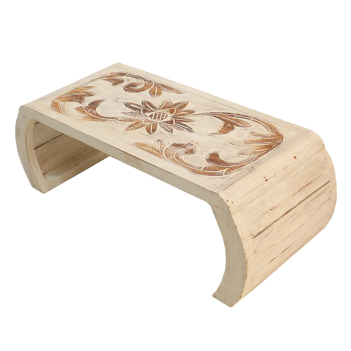 Oriental Galerie Beistelltisch Beitelltisch Brückentisch Modell Blumen Weiß Groß