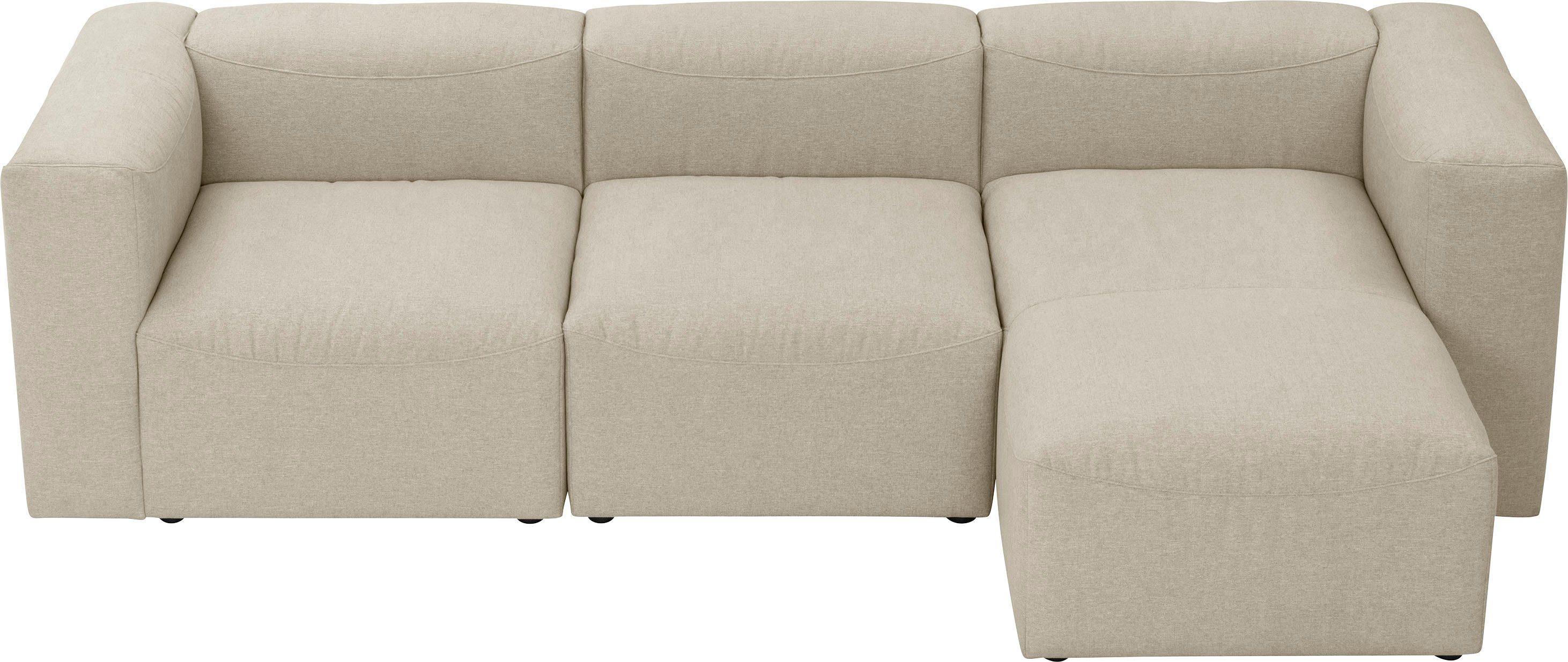 aus creme Teile, Winzer® Lena, kombinierbar 3 02 Sofa-Set 3 Max Sitz-Elementen, individuell Ecksofa Spar-Set