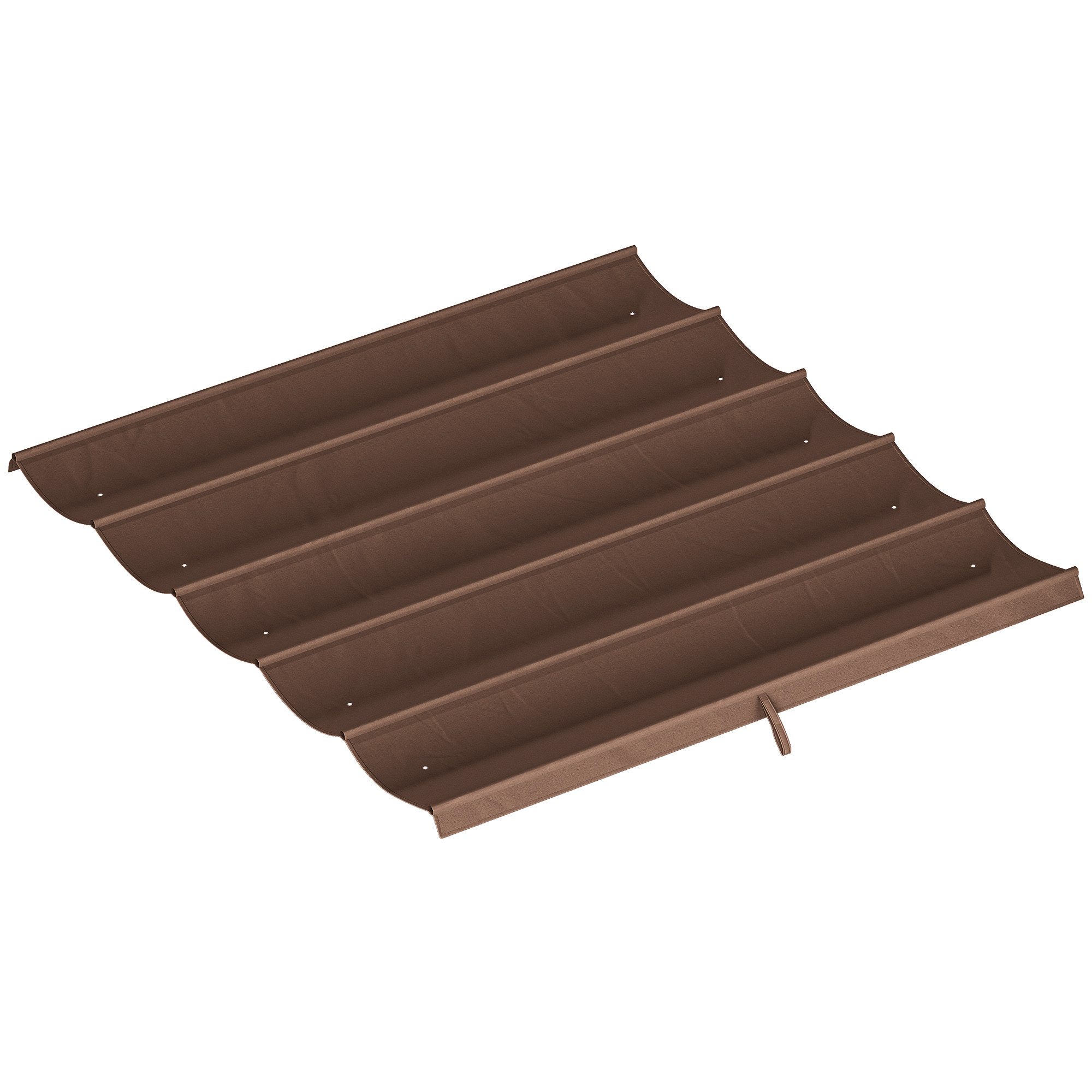 Outsunny Pavillon-Ersatzdach Welle Überdachung wasserdicht einziehbar mit Regenabflusslöchern, 180 g/m², 255.0 x 255.0 cm (einziehbar Welle Überdachung, Schattenabdeckung), für Garten, Terrasse, 250 x 255 cm Kaffee