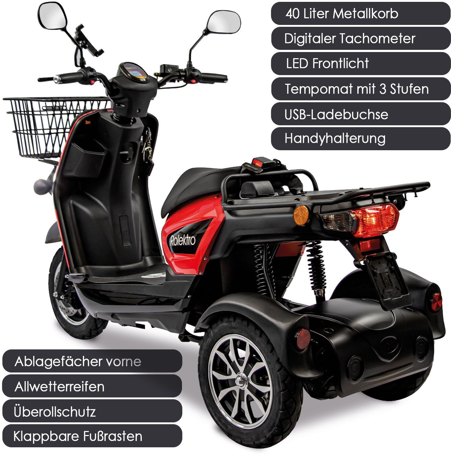 Rolektro electric vehicle Rolektro E-Carrier 25 V.3 Lithium without case, 1000 W, 25 km/h, (basket)