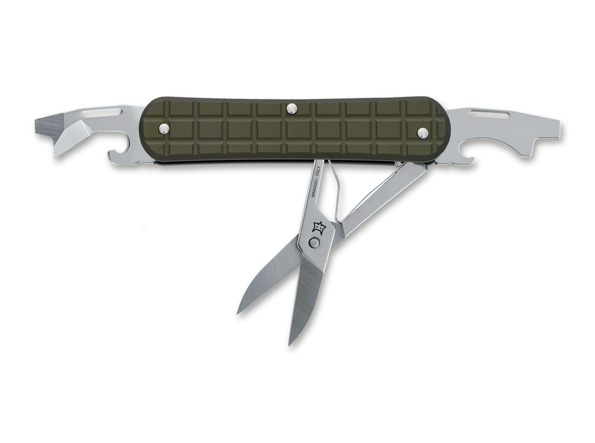 Fox Knives Taschenmesser Fox Knives Vulpis 130-F3 Grenade Pattern Aluminum Green