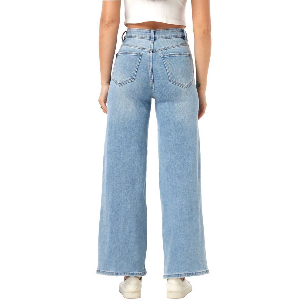 Ital-Design Weite Jeans Modische Damen High-Waist Jeans mit weitem Bein (90 günstig online kaufen