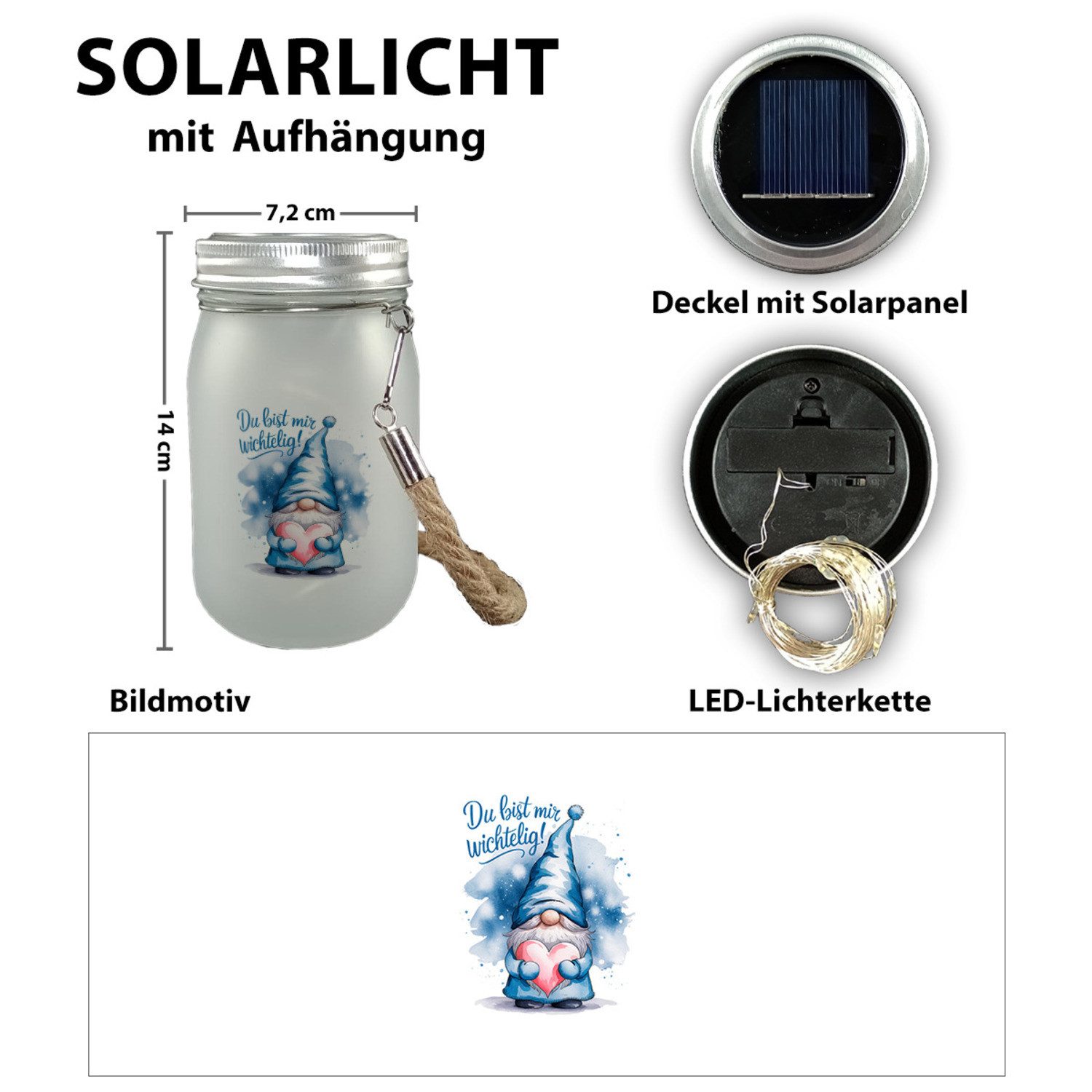 speecheese Dekolicht Du bist mir wichtelig! Wichtel Solarlicht – Bild 2 von 2