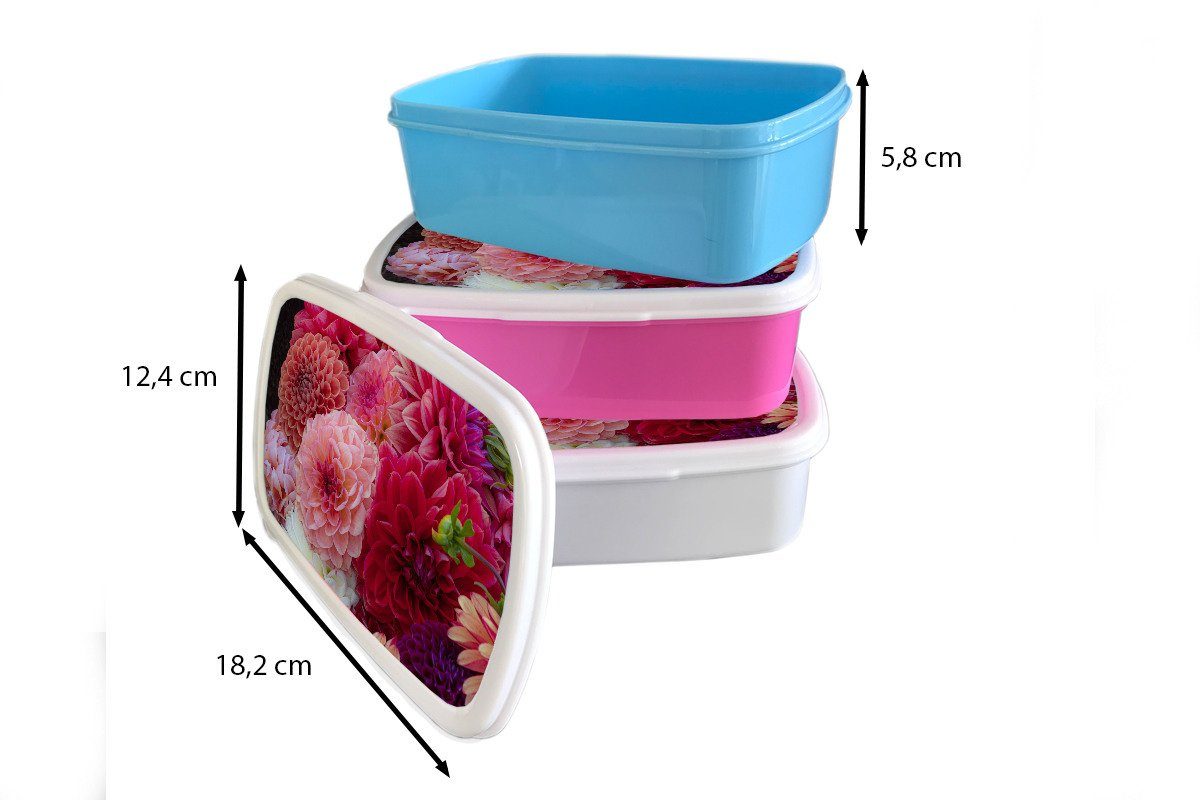 Kinder weiß Lunchbox und MuchoWow Brotbox Rosa, für Kunststoff, für und Mädchen Chrysantheme Erwachsene, Brotdose, Jungs Blumen (2-tlg), - -