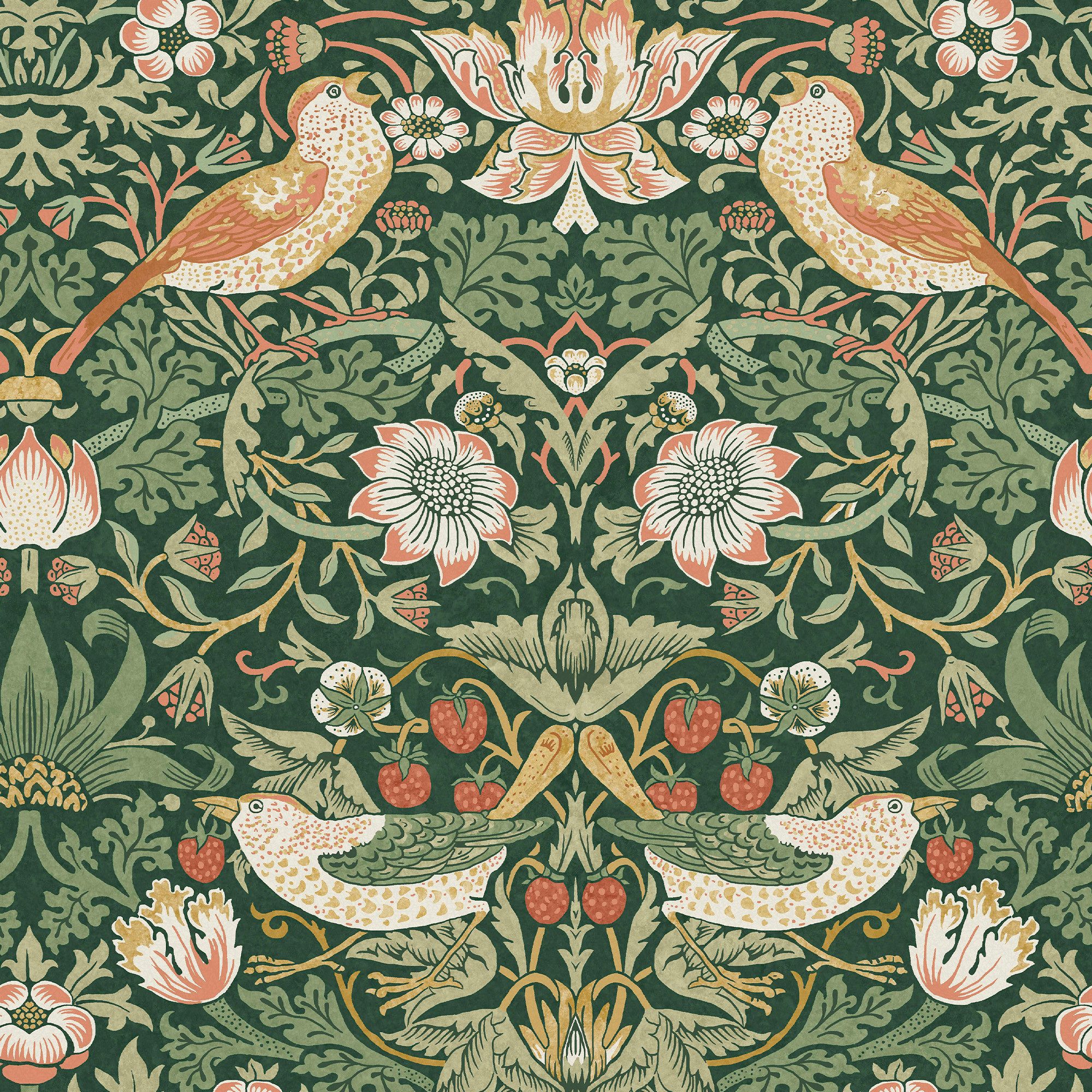 WILLIAM MORRIS AT HOME Vliestapete Strawberry Thief, texturiert, Retro, (1 St), Design Tapeten