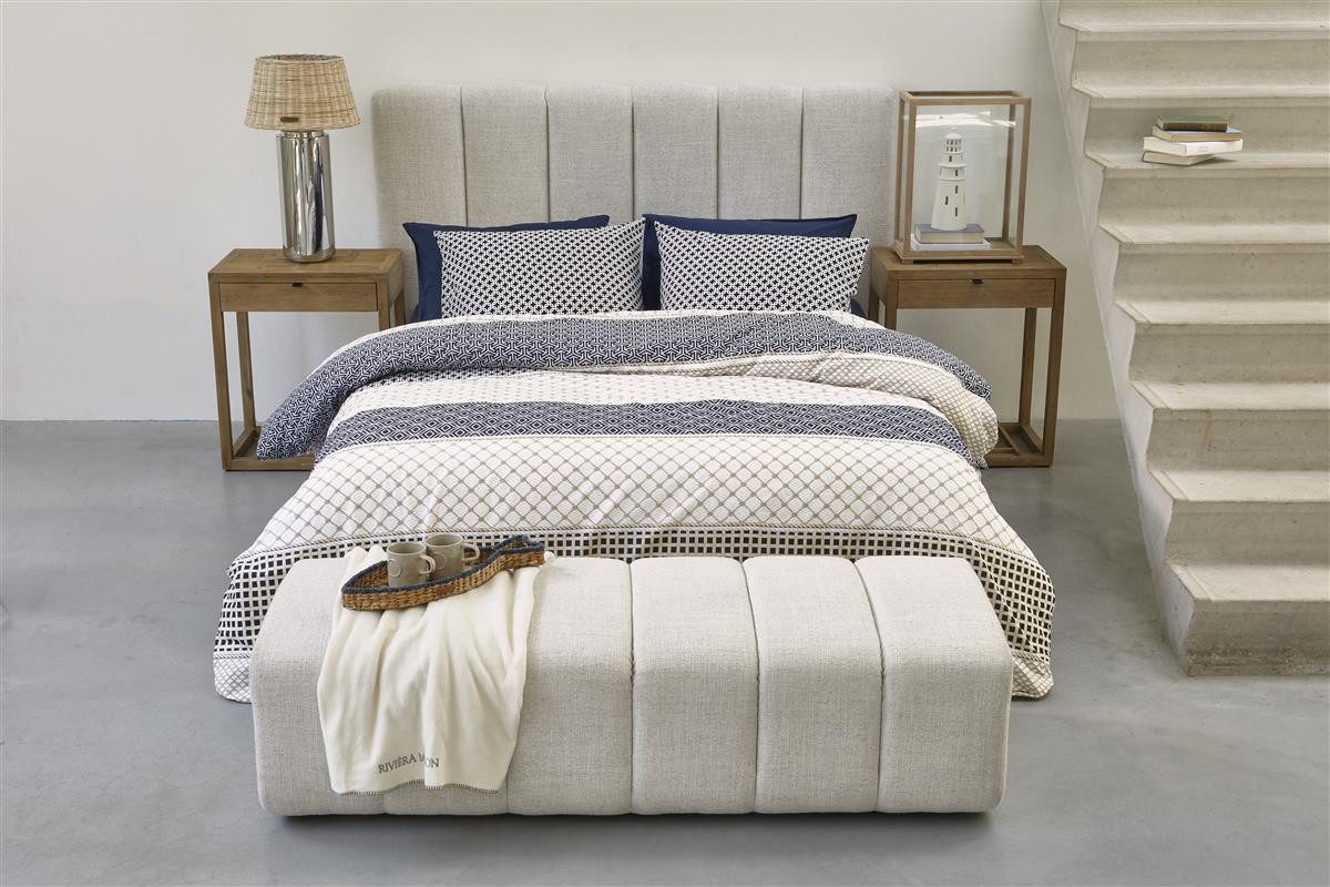 Rivièra Maison Bettwäsche Bettwäsche Ropes Navy 135x200 blau, Baumwolle, 2 teilig, bettwäsche 135x200 baumwolle reißverschluss warm baumwolle bettwäsche