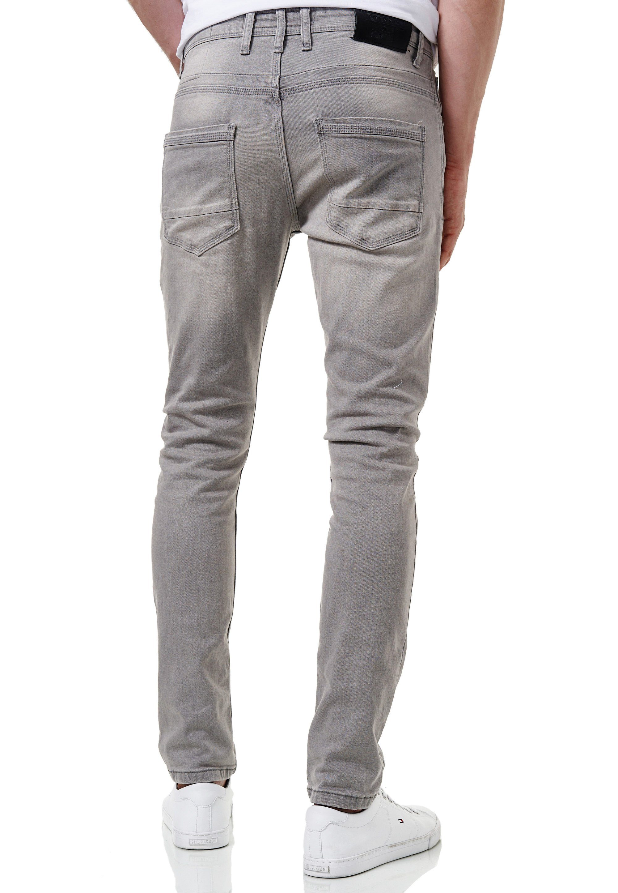 Rusty Neal im klassischen grau MELVIN 5-Pocket-Stil Straight-Jeans