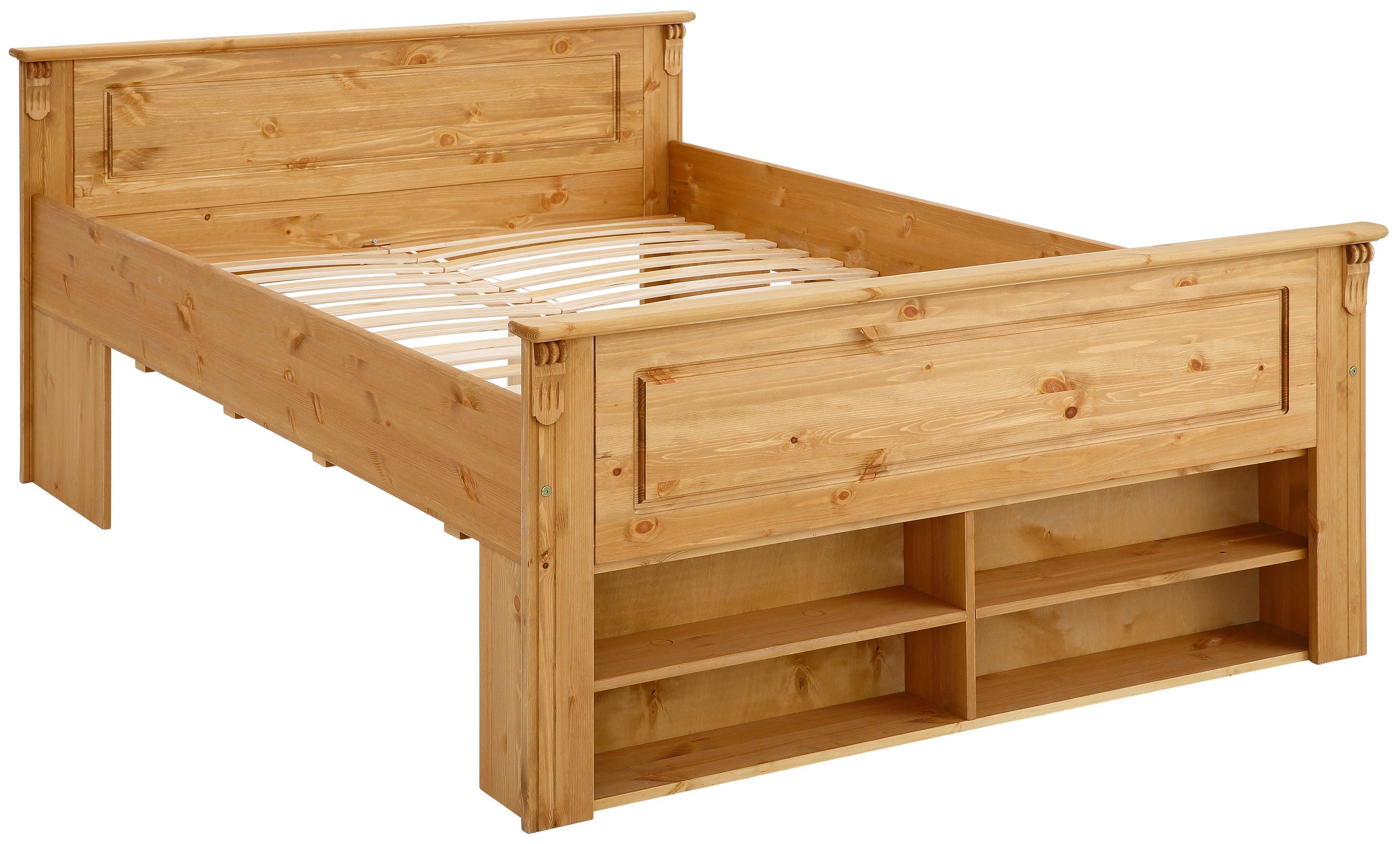 OTTO home Massivholzbett Tessin, Stauraumbett, Landhausstil, Schubladen optional, rustikal (Breite/Belastbarkeit 180cm/220 KG, 140cm/180 KG), zertifizierte Kief – Bild 4 von 5
