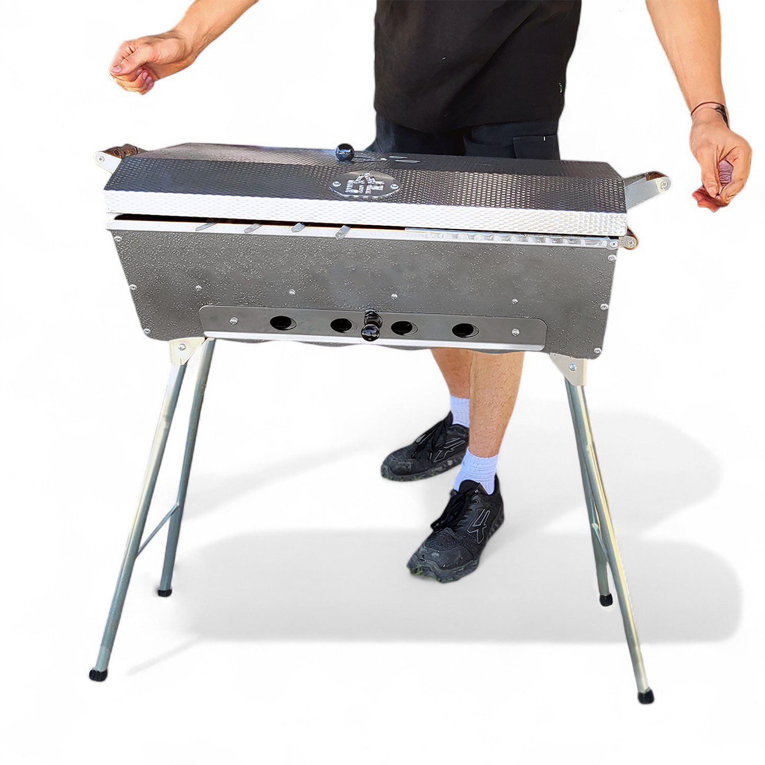 Grillpeter Holzkohlegrill Schaschlikgrill Astana Deluxe Mangal rostfreiem Edelstahl