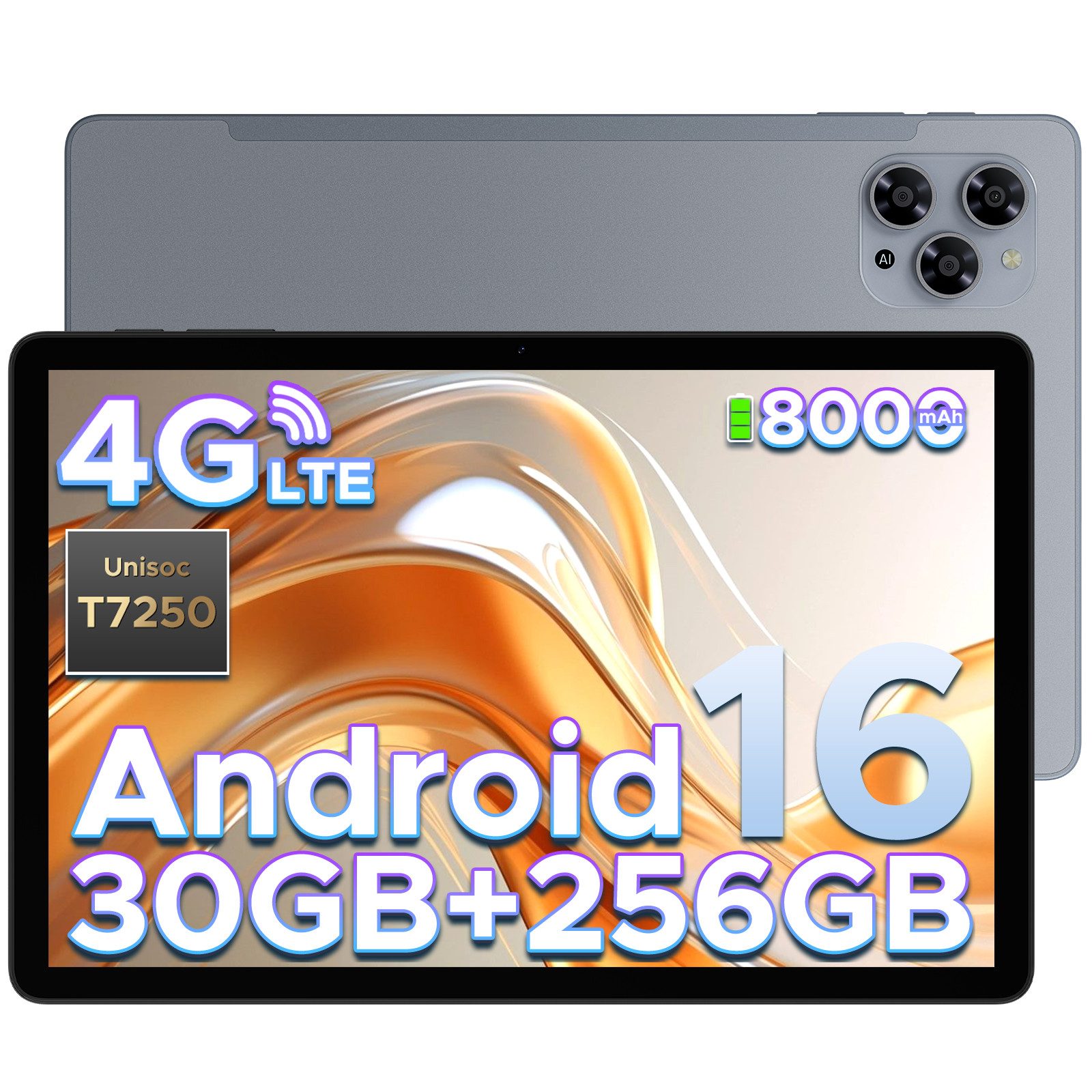 DOOGEE TAB G6 Android 16 Tablet mit SIM Card Slot, 11 Zoll Tablet (11", 256 GB, Android 16, 4G LTE, 6GB RAM + 256GB ROM, 90Hz IPS, Widevine L1, 4G LTE/5G WiFi/Face ID)