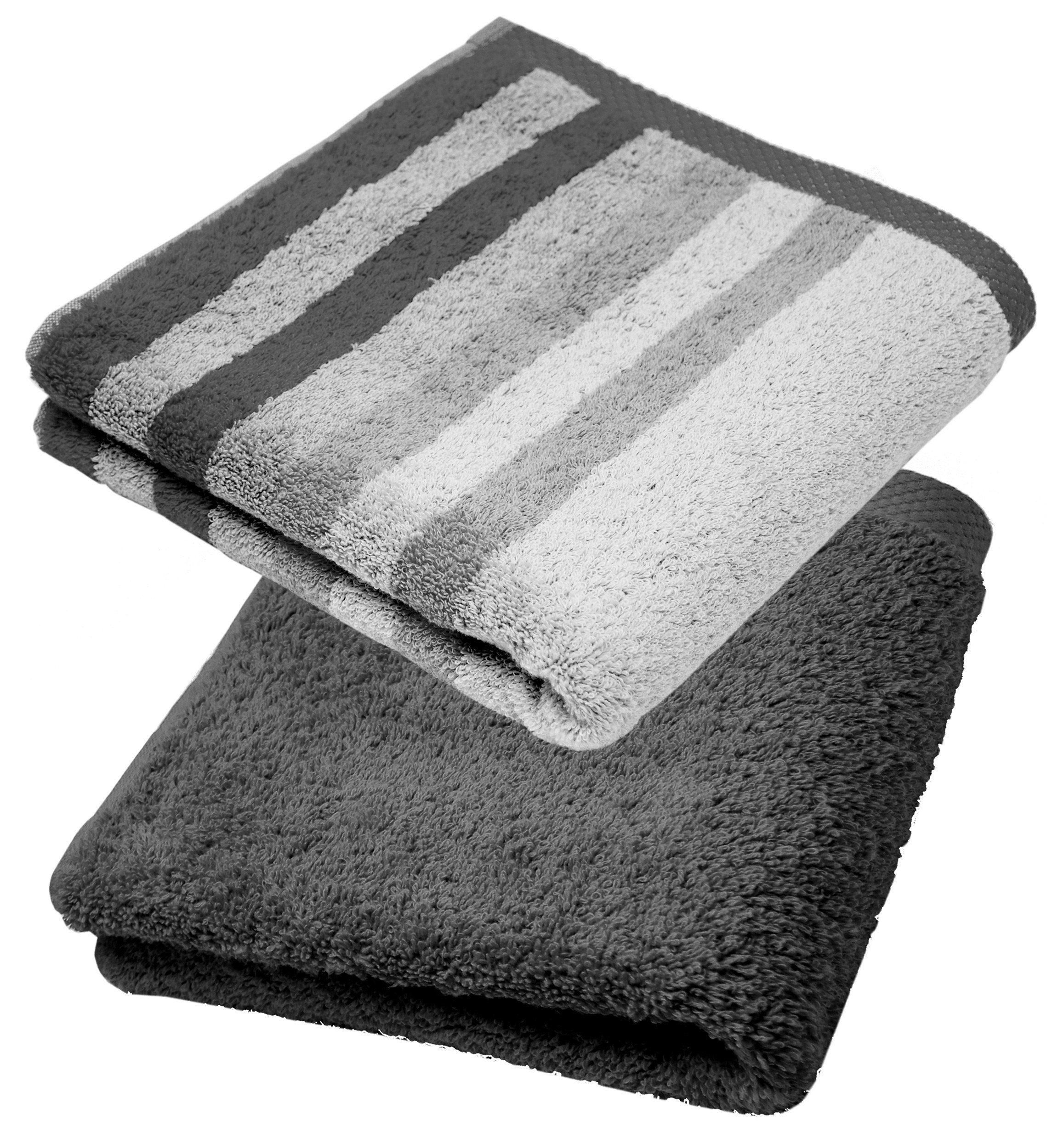 Lashuma Handtuch Set »Pure« (Set, 2-tlg), 2er Set Handtücher 50x100 cm,  Gestreifte und Unifarbene Frotteetücher online kaufen | OTTO
