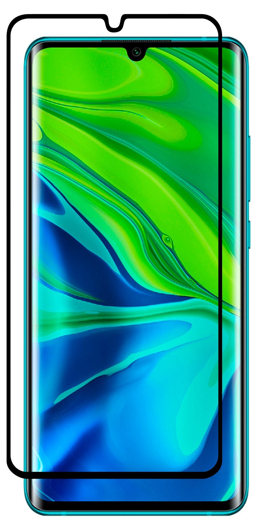 cofi1453 Handyhülle 5D Schutzglas für Xiaomi Mi Note 10, Displayschutz Panzerglasfolie