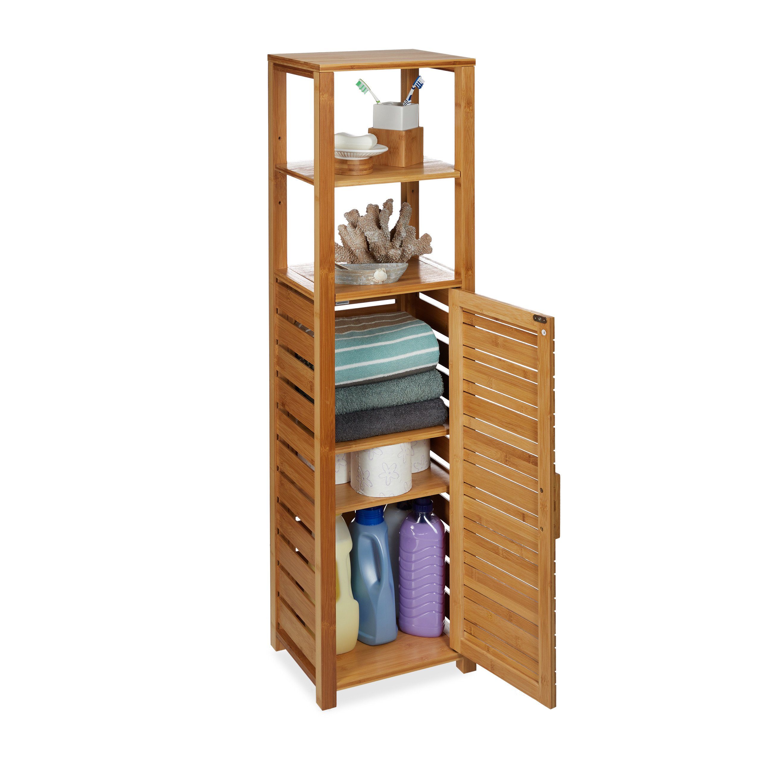 relaxdays Badregal Bambus 6 Ablage günstig online kaufen