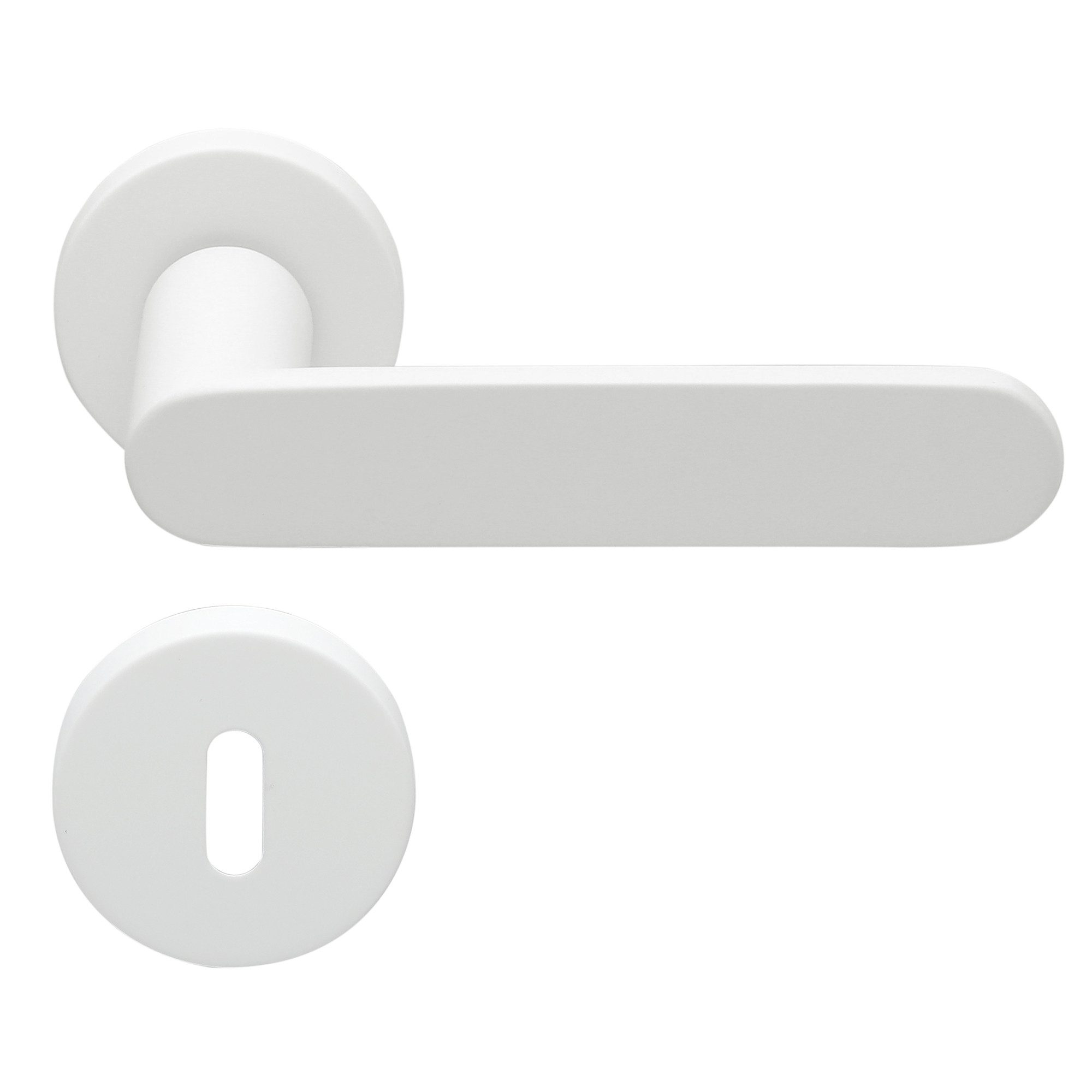 MeinTürgriff Drückergarnitur Georgetown Flachrosette weiß Türgriff Rosettengarnitur