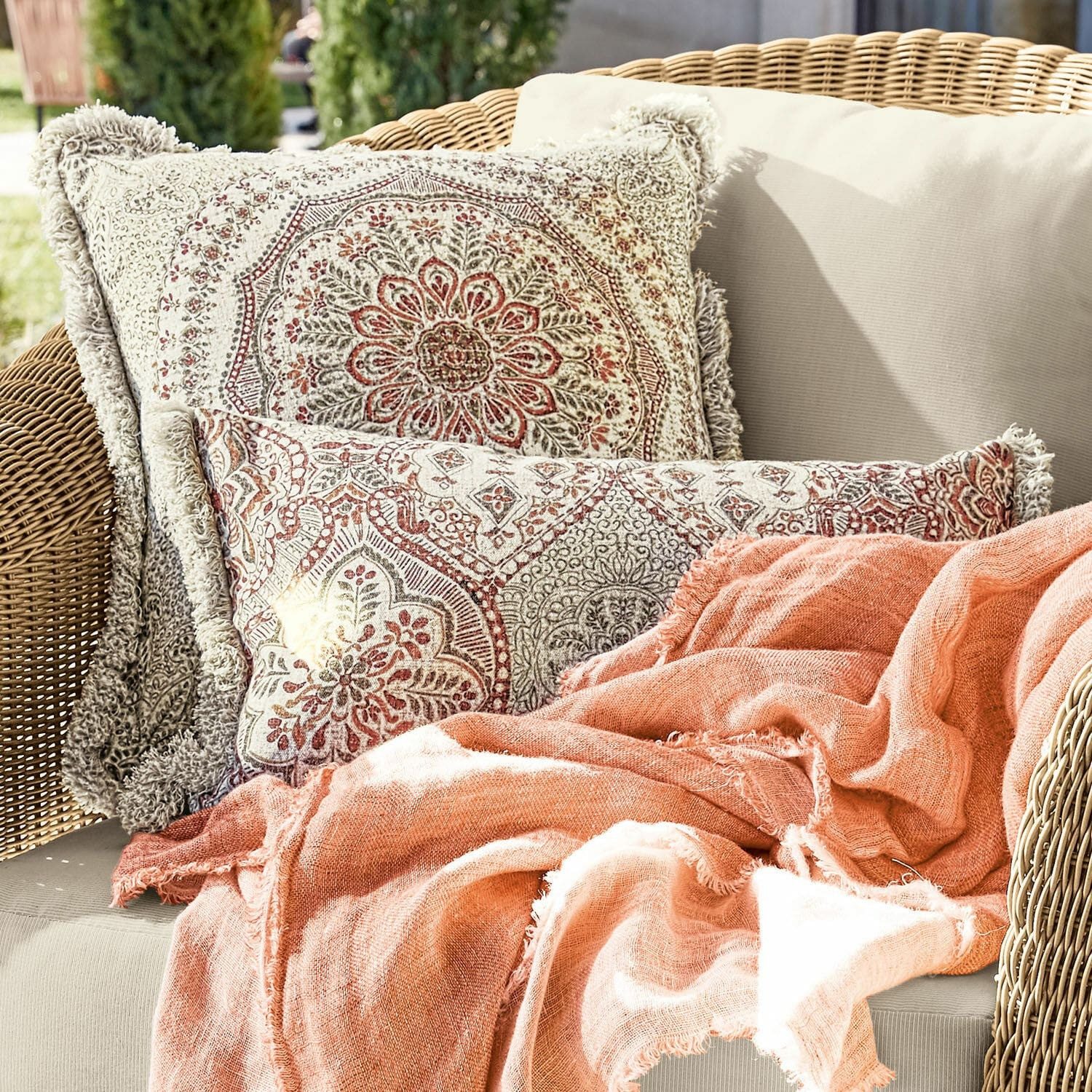 Mirabeau Kissenhülle Kissenhülle 2er Set Margret bunt günstig online kaufen