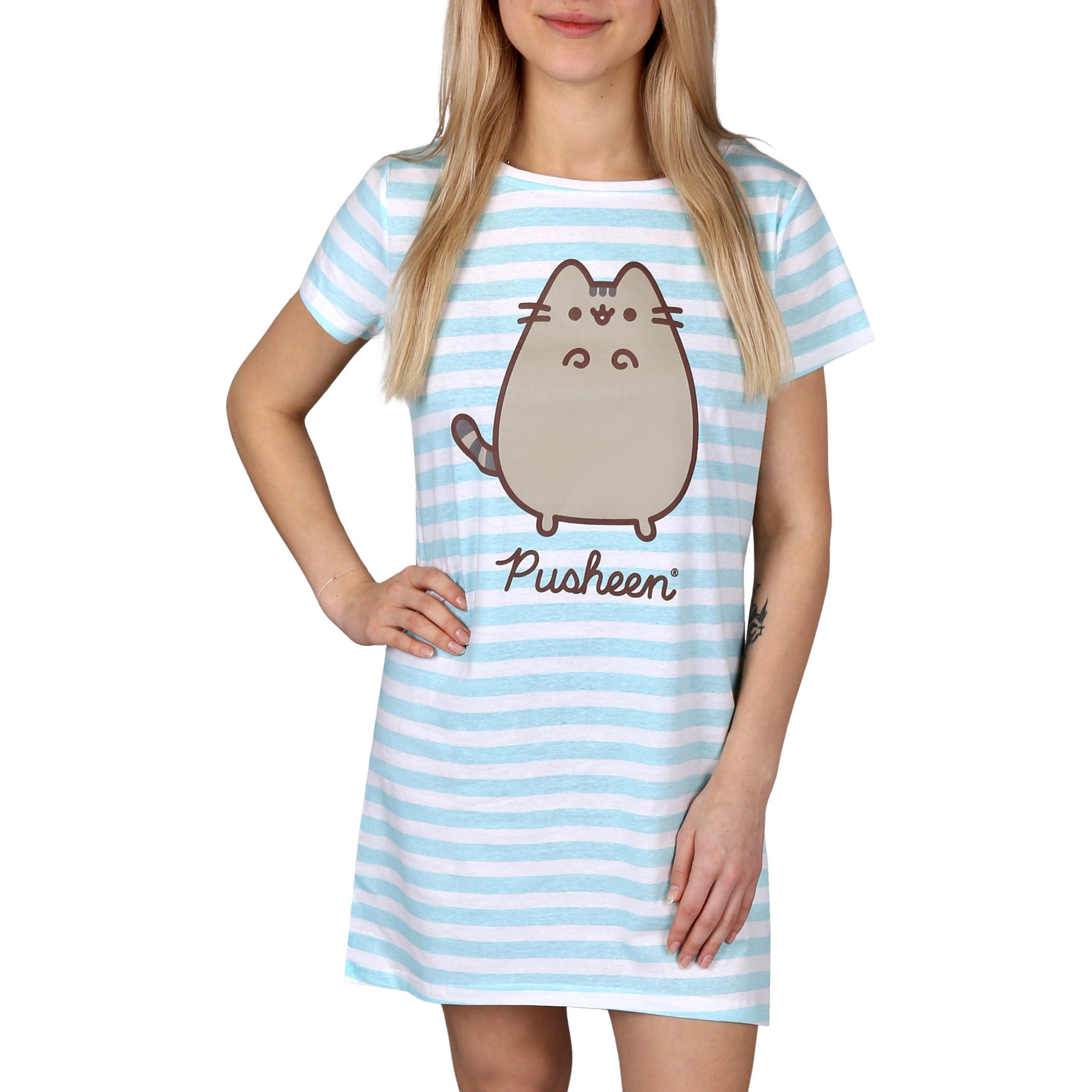 Sarcia.eu Nachthemd Pusheen Damen Nachthemd kurzarm, gestreift, 100% Baumwo günstig online kaufen