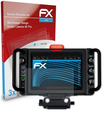 atFoliX Schutzfolie Displayschutz für Blackmagic Studio Camera 4K Pro, (3 Folien), Ultraklar und hartbeschichtet