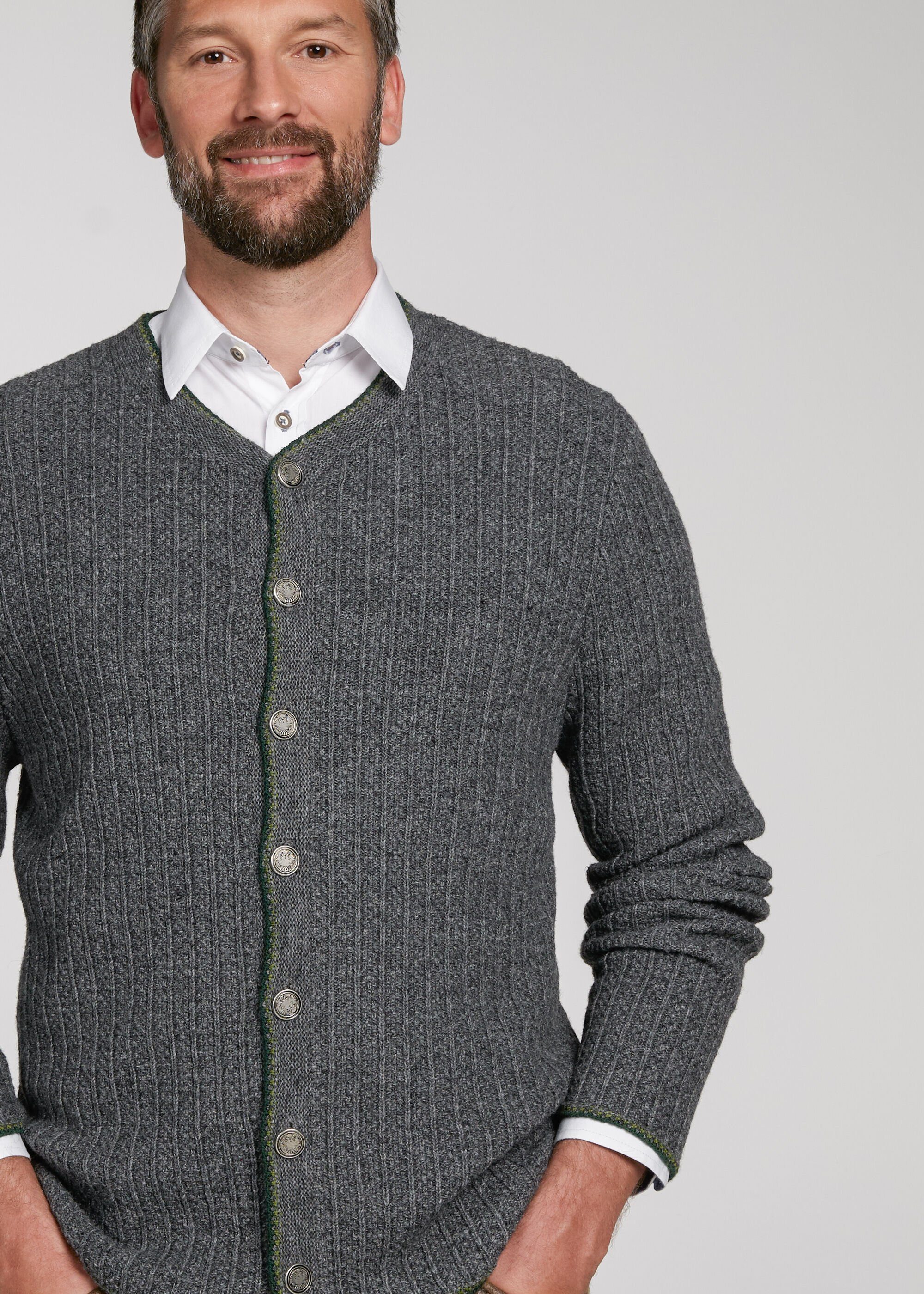 Spieth & Wensky Trachtenstrickjacke Plauen Knöpfe in Münzform – Bild 4 von 4