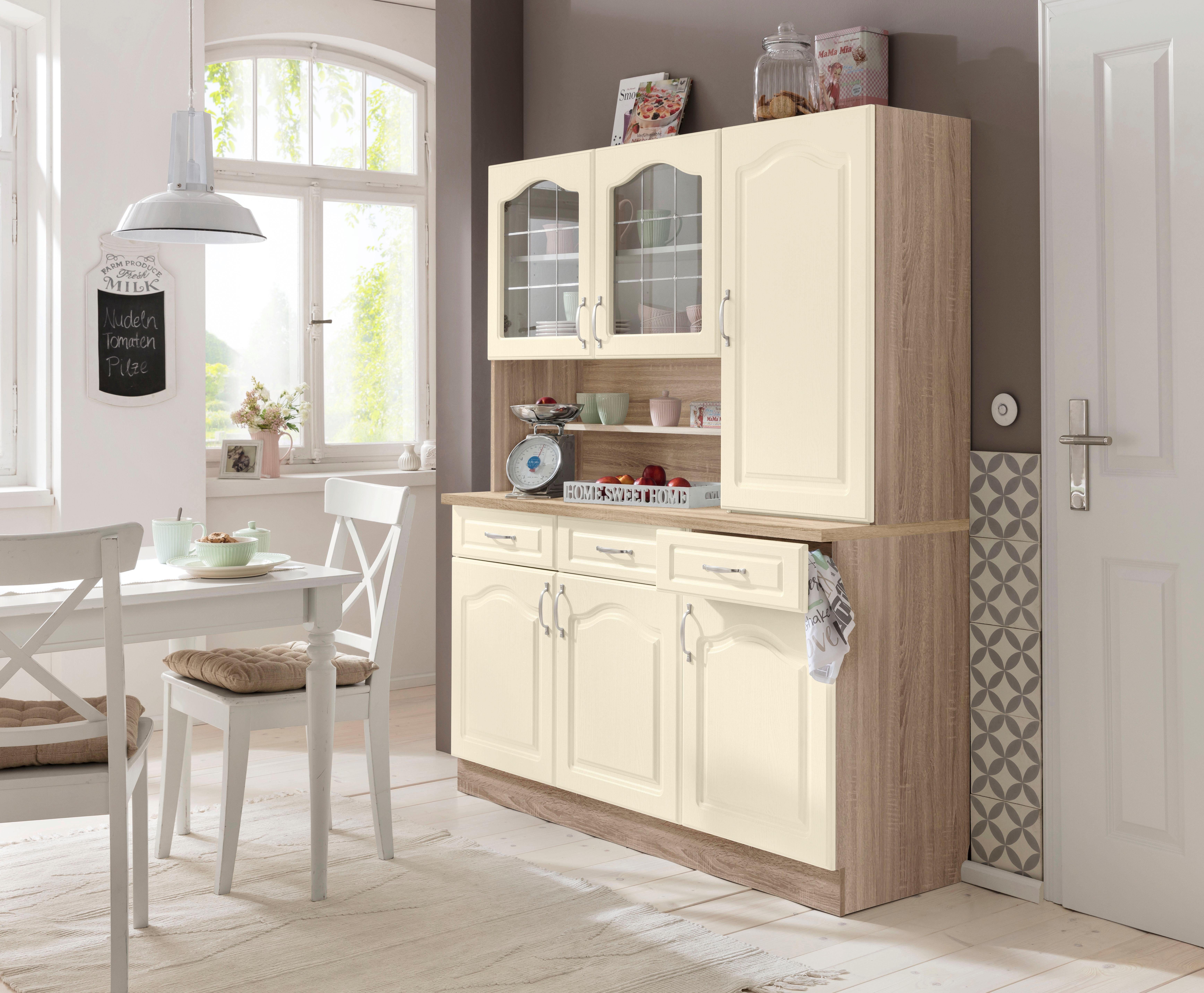 wiho Küchen Küchenbuffet Linz 150 cm breit, in Landhaus-Optik