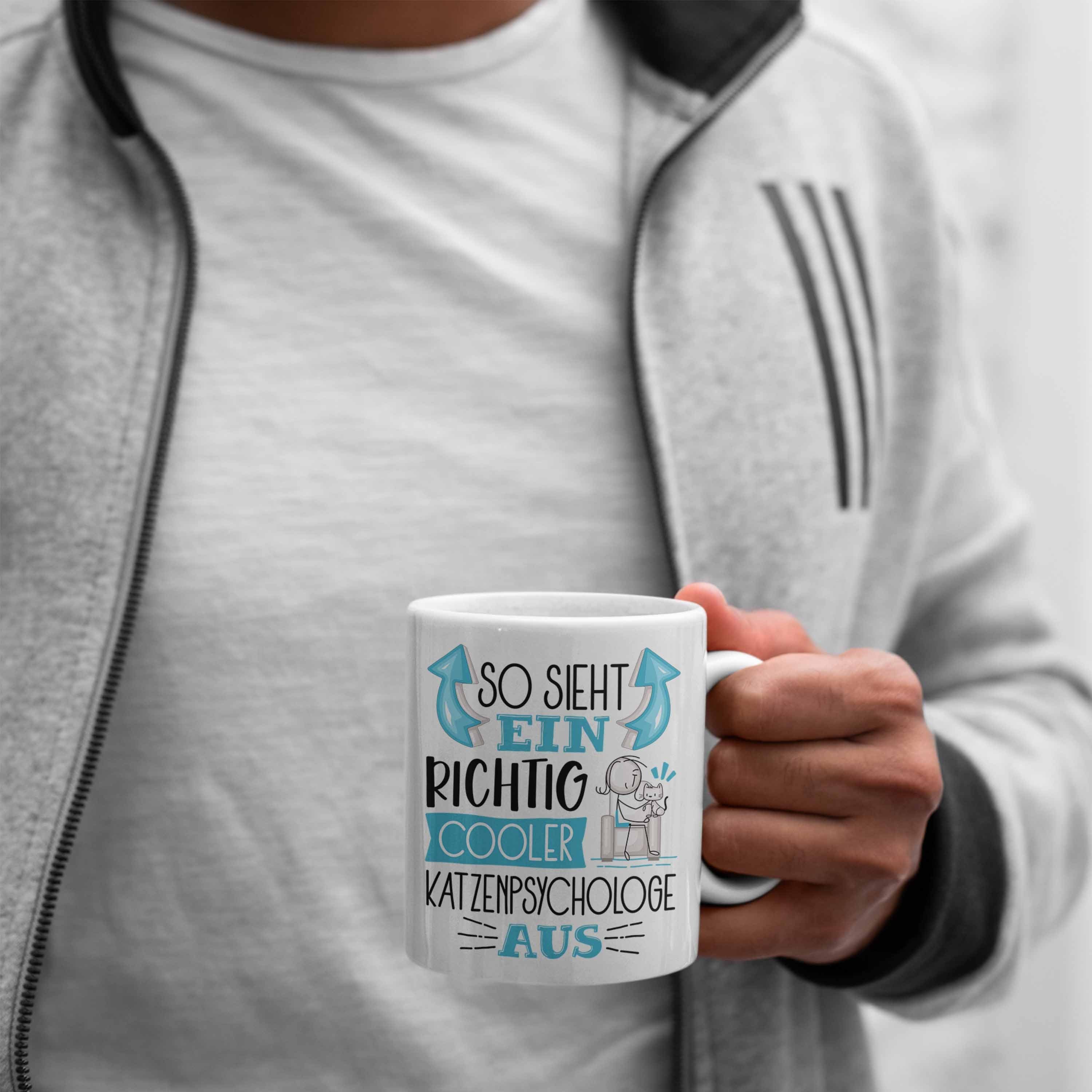 Trendation Tasse Katzenpsychologe Tasse So Richtig Au Sieht Weiss Ein Katzenpsychologe Cooler