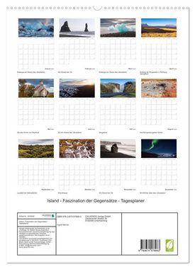 CALVENDO Wandkalender Island - Faszination der Gegensätze - Tagesplaner (Premium, hochwertiger DIN A2 Wandkalender 2023, Kunstdruck in Hochglanz)