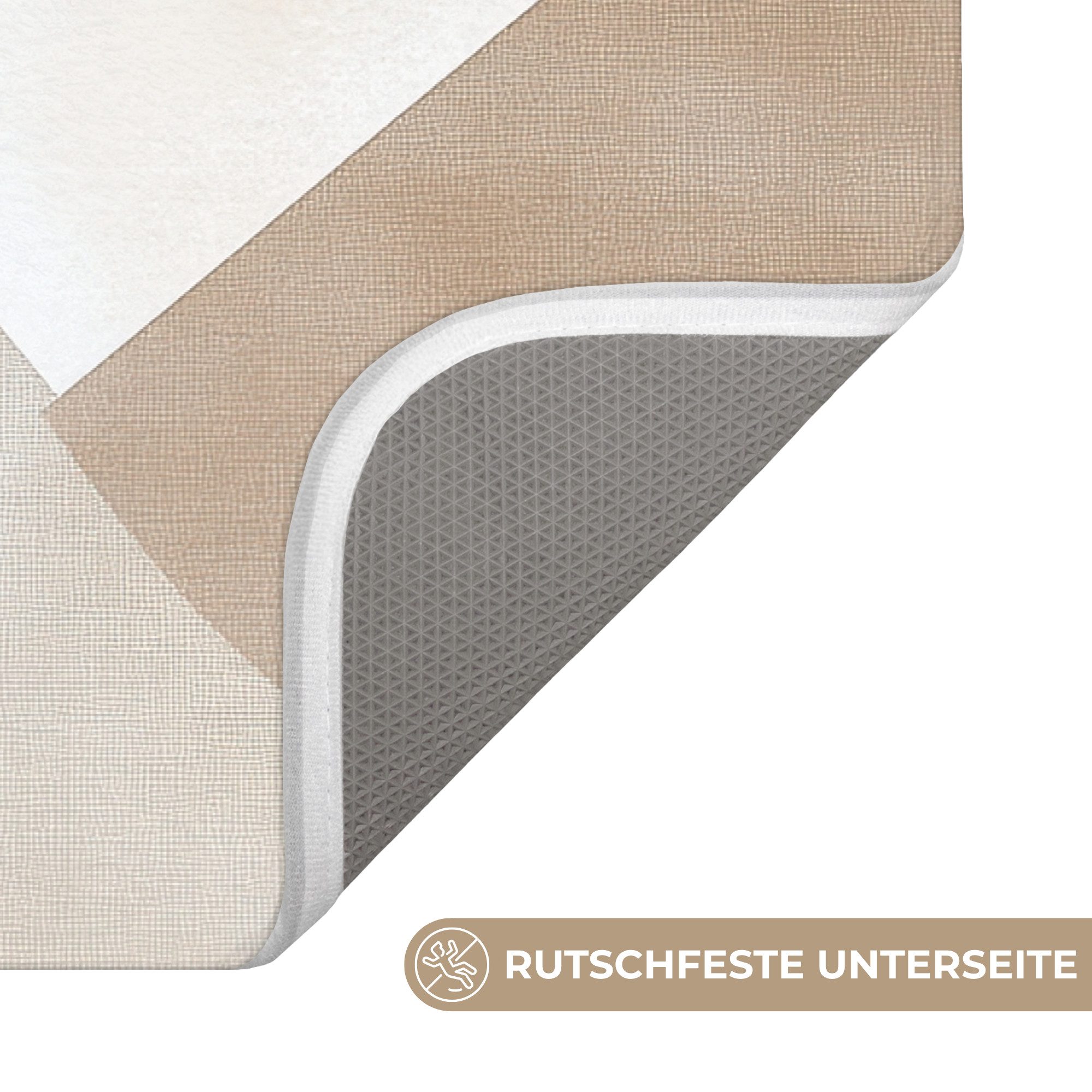 OnlyWow WC-Vorleger Braun - Japandi - Abstrakt, Höhe 10 mm, Polyester, Rechteckig, WC Teppich, Toilettenvorleger, Toilettenteppich, Badematte 60x40 cm