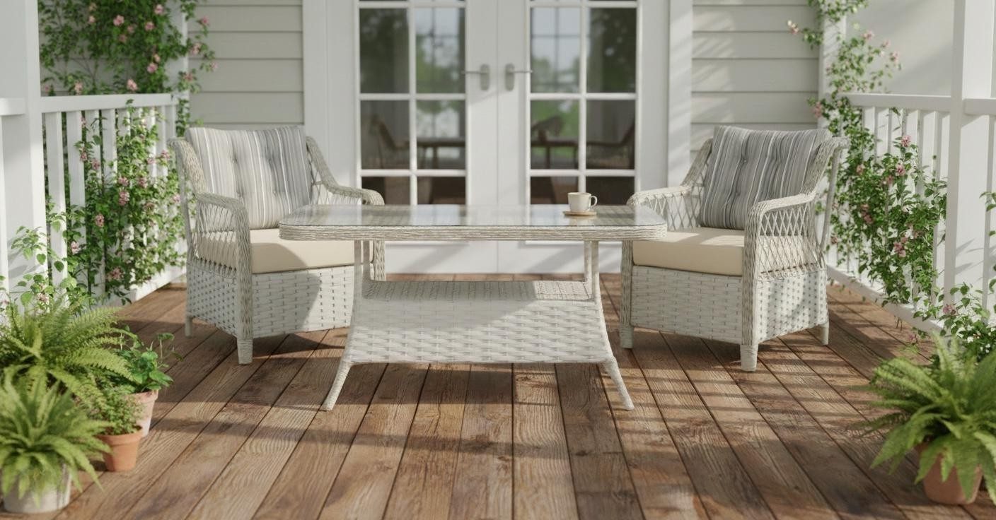 Xlmoebel Gartentisch Moderner rechteckiger Tisch mit Glasplatte und Metallgestell (1-St), Made in Europa