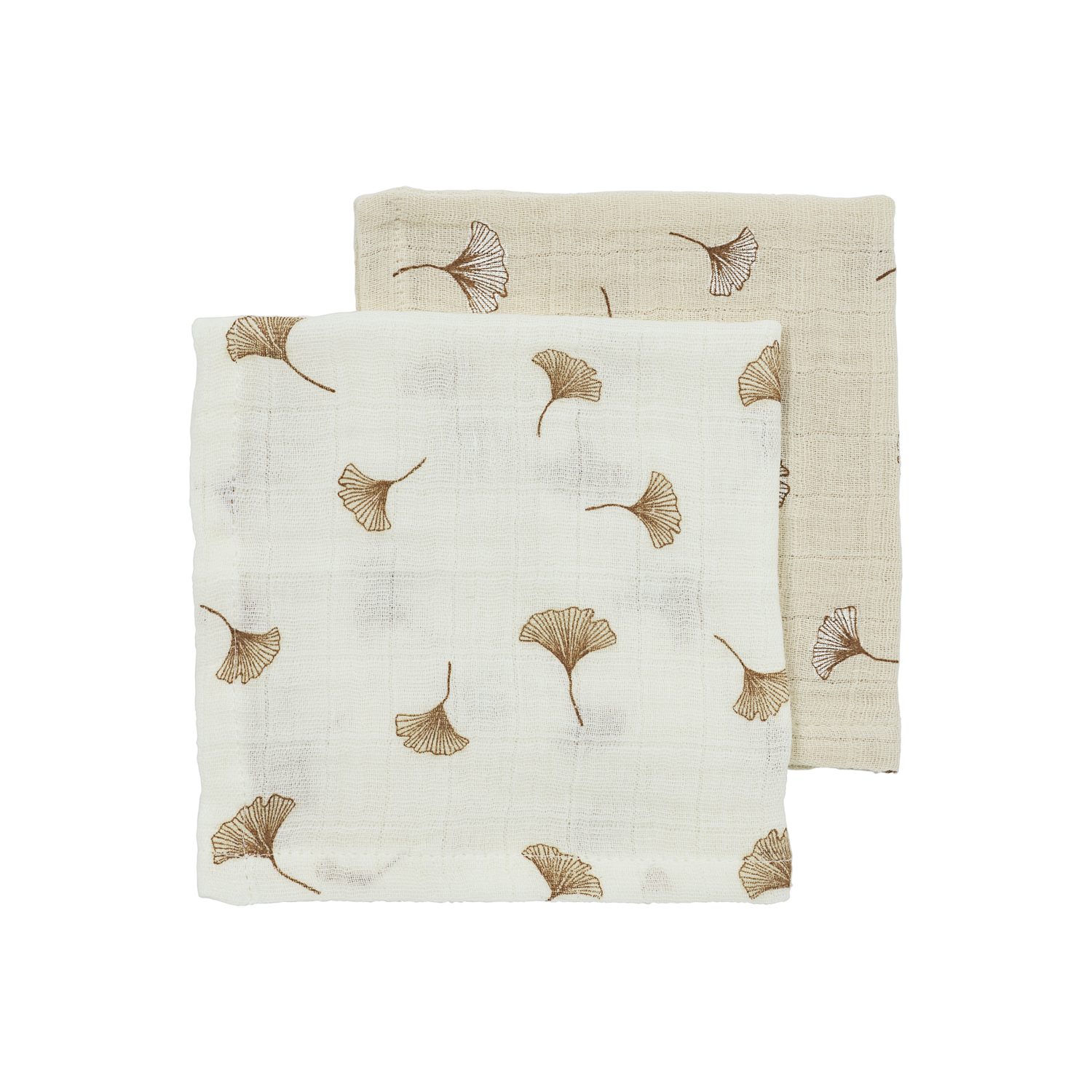 Meyco Baby Stoffwindeln Ginkgo Offwhite/Soft sand (2-St., 30x30cm - 2-Pack), 30x30cm - 2-Pack