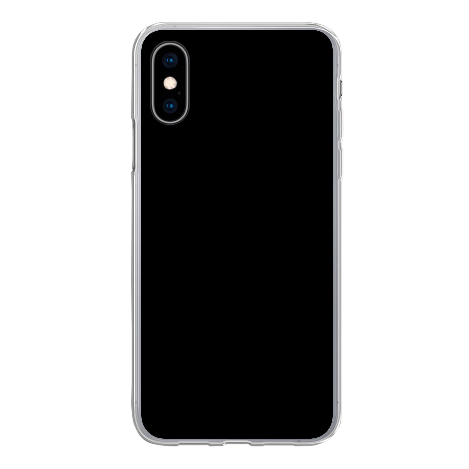 MuchoWow Handyhülle für Apple iPhone X Schwarz - Einfarbig, Smartphone-Bumper, Print, Handy Schutzhülle Dünn
