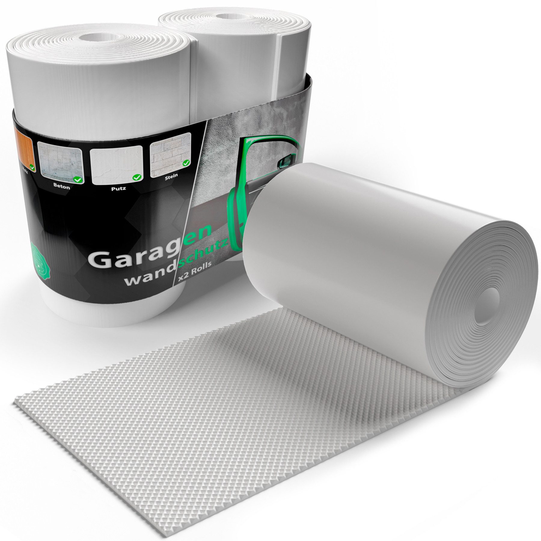 BigDean Garagen-Wandschutz 2 Rollen Garagen Wandschutz selbstklebend 200x20x0,5cm (2 St)
