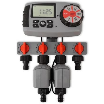 vidaXL Bewässerungscomputer 42352 Automatischer Bewässerungs-Timer mit 4 Stationen 3 V