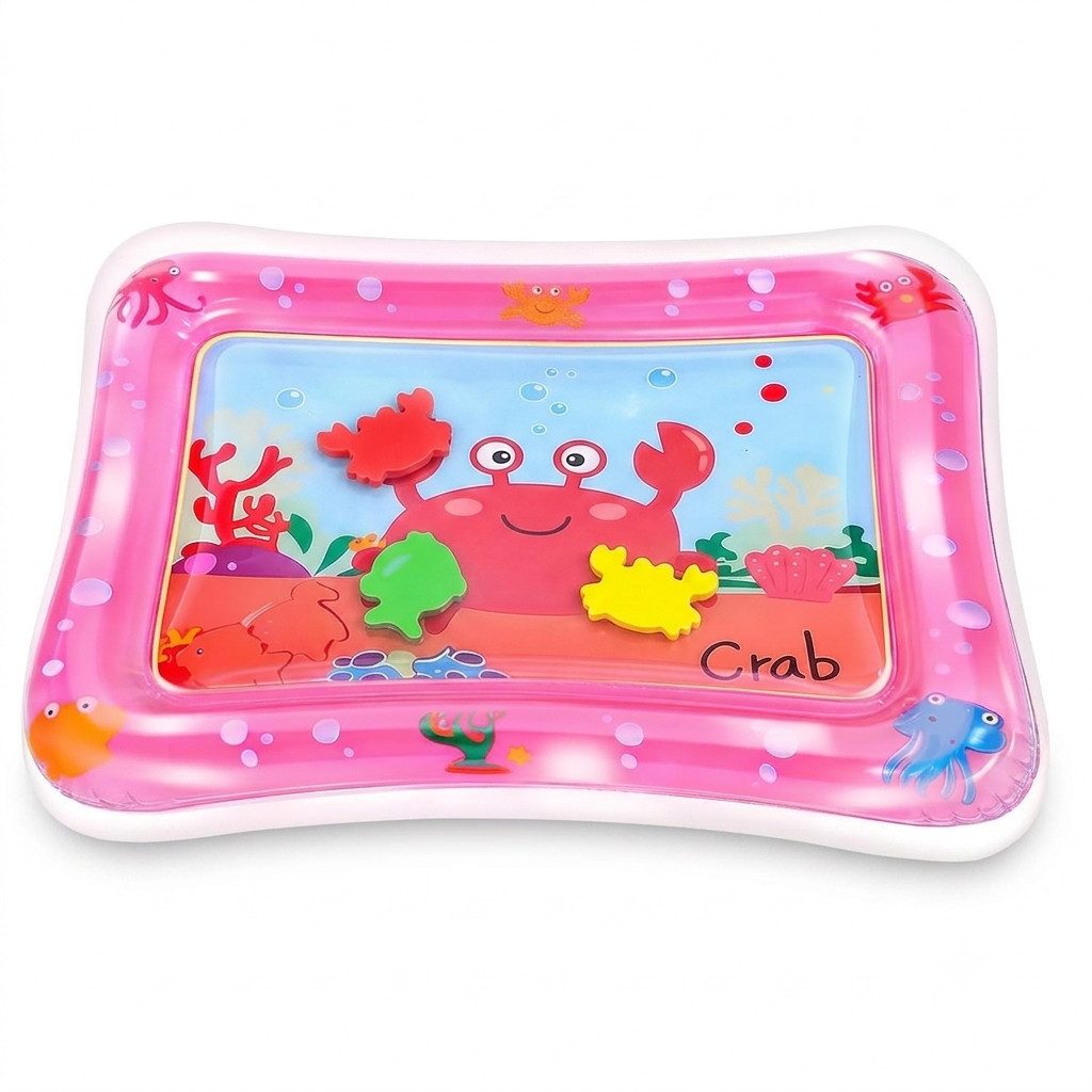Gleebe Spielmatte Baby Wasserspielmatte BPA-frei Aufblasbare Bauchlage Spielmatte Rosa (Wasserspielmatte für Babys mit Wasserfüllung, Baby Spielmatte zur Förderung der sensorischen Entwicklung), Aufblasbar, Wasserfüllung, bewegliche Spielelemente, platzsparend