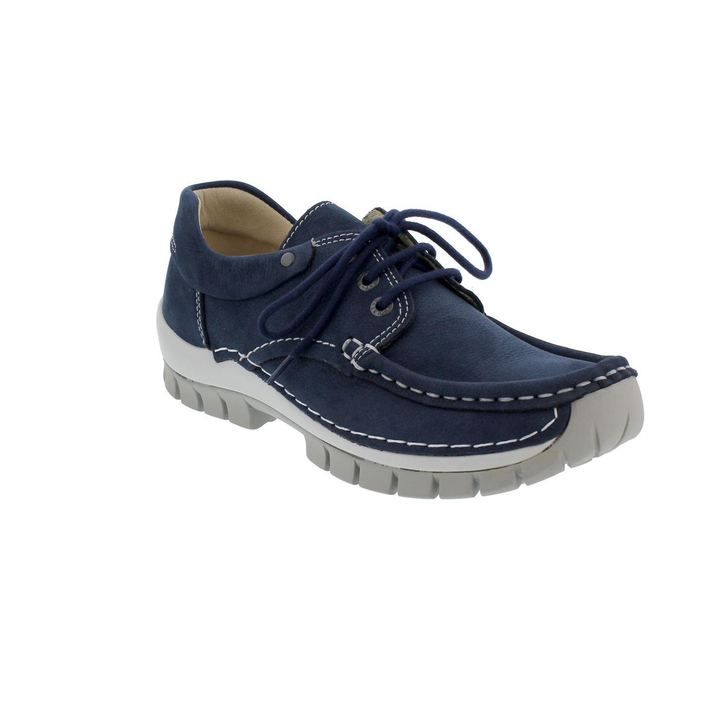WOLKY Wolky Halbschuh Fly 0470111-820, Antique Nubukleder, Blau-Denim, Fußbe Schnürschuh
