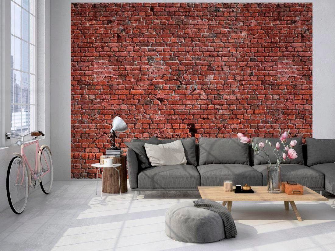 living walls Fototapete »Klinker Backstein«, glatt, (1 St), 350 x 255 cm-HomeTrends