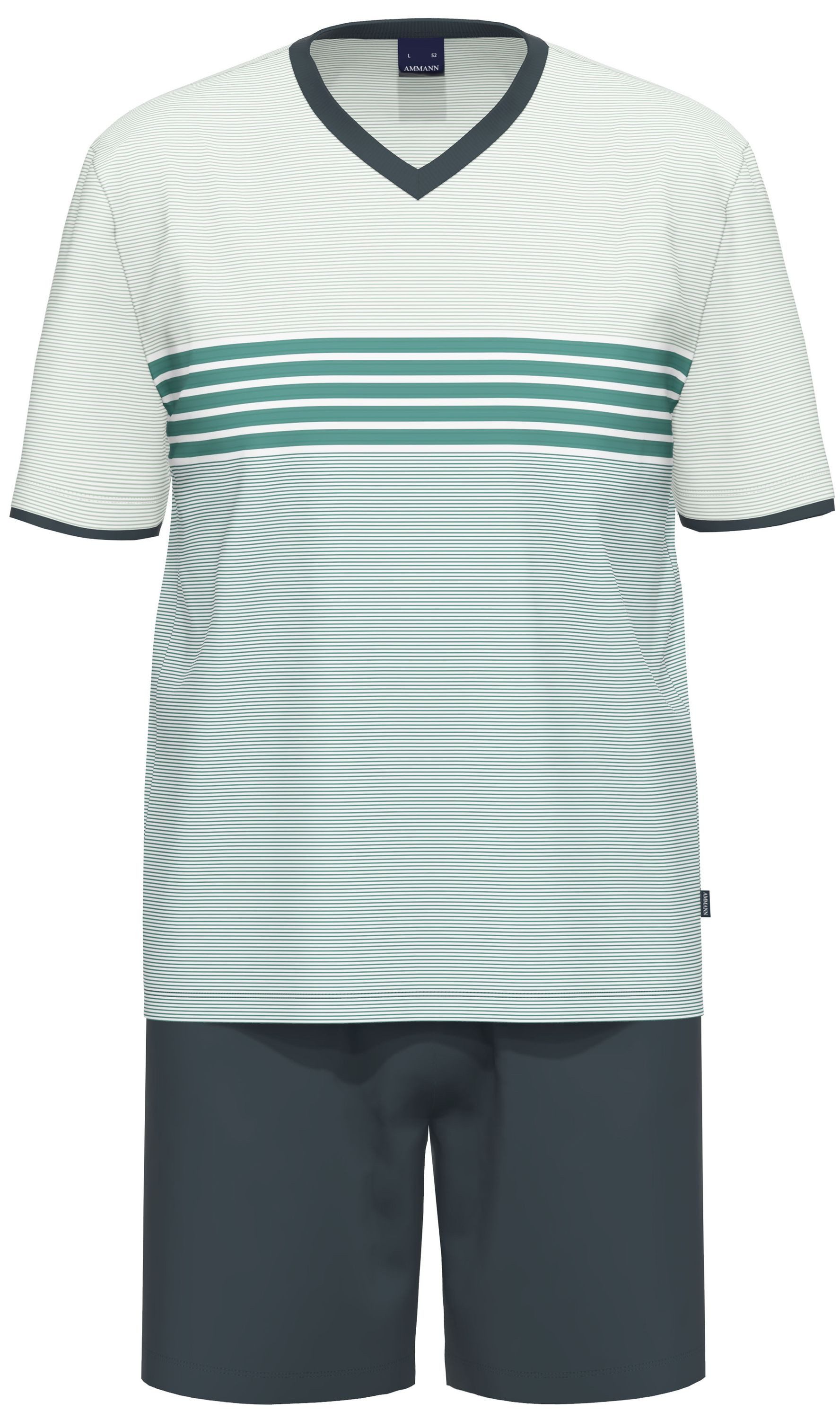 Ammann Shorty Hydro (Set, 2 tlg., 2-teilig) Herren Pyjama kurz Kurzarm Bio Baumwolle leger