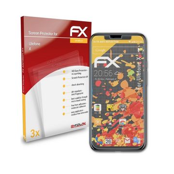 atFoliX Schutzfolie für Ulefone X, (3 Folien), Entspiegelnd und stoßdämpfend