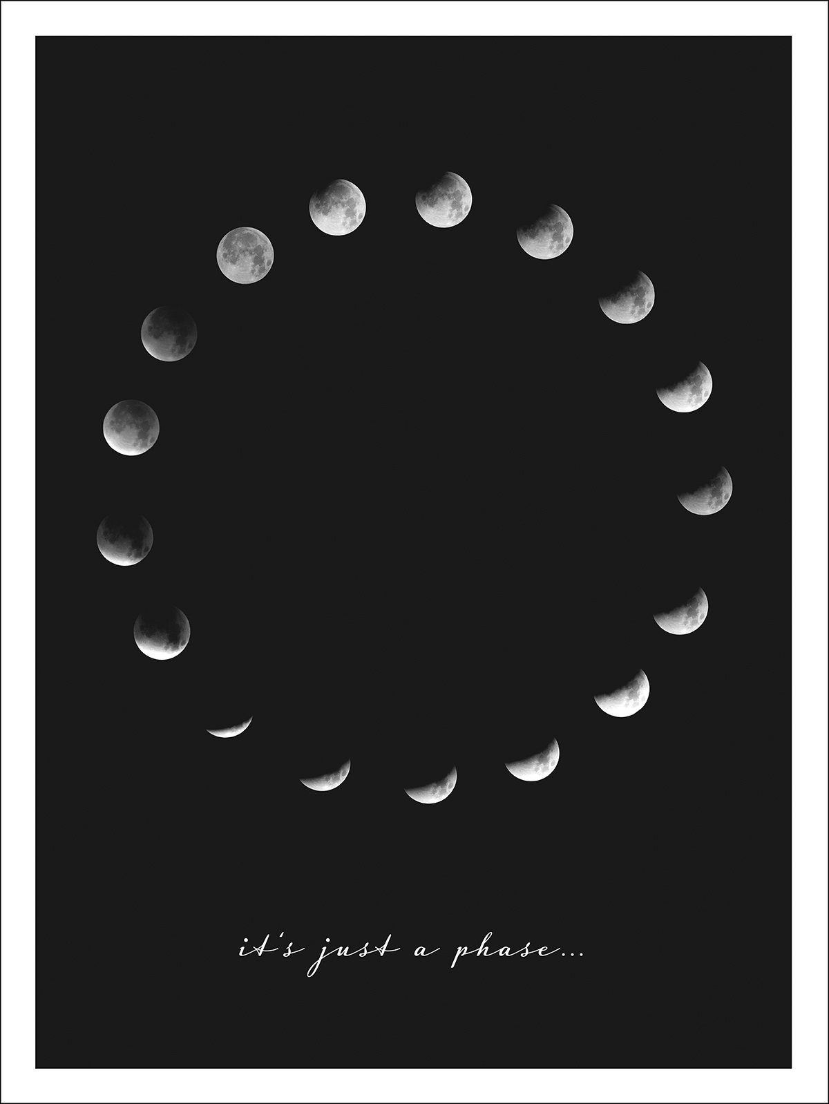 Close Up Poster Just A Phase Kunstdruck Mondphasen 30 x 40 cm