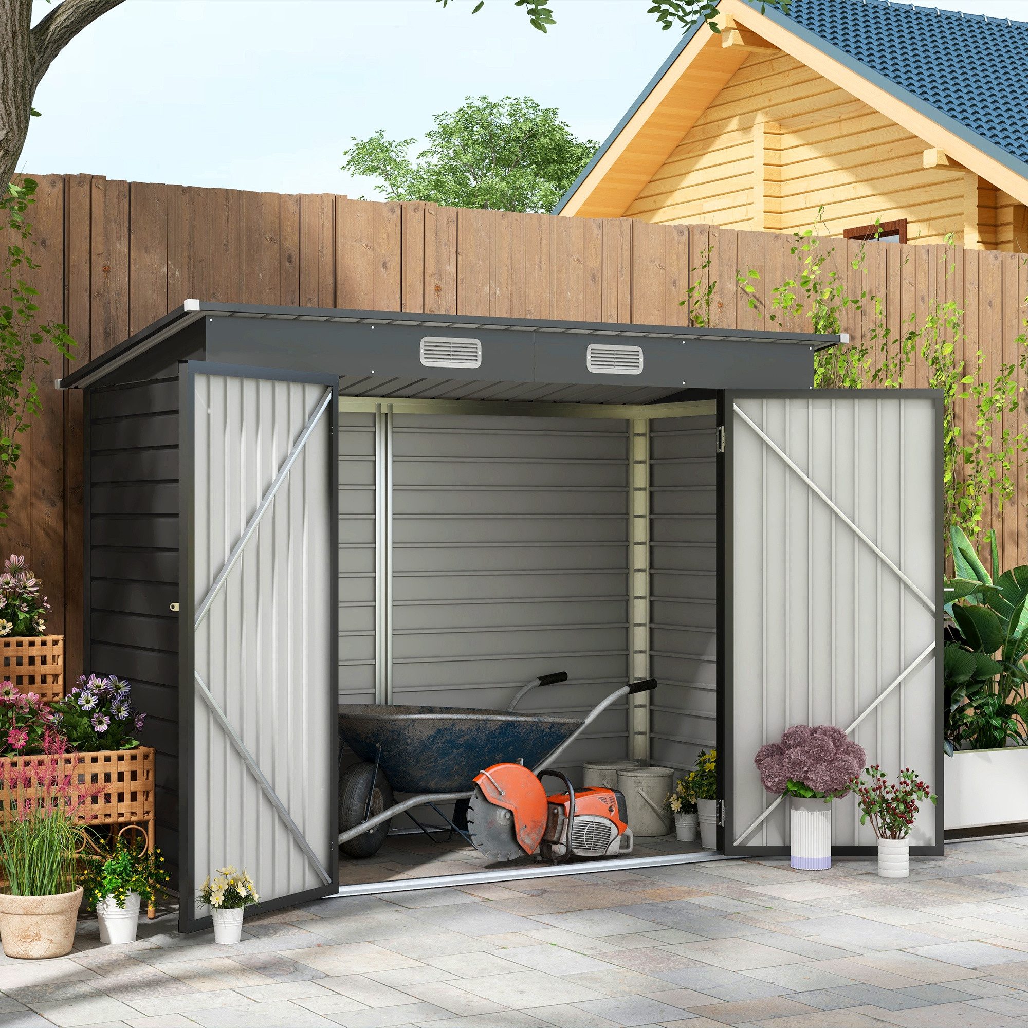 Outsunny Gerätehaus 2,7 m² Geräteschuppen mit günstig online kaufen