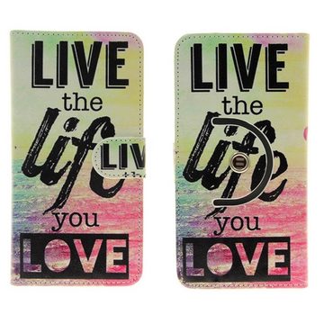 K-S-Trade Handyhülle für OnePlus 9, Schutzhülle Handyhülle 360° Wallet Case ''live life love''