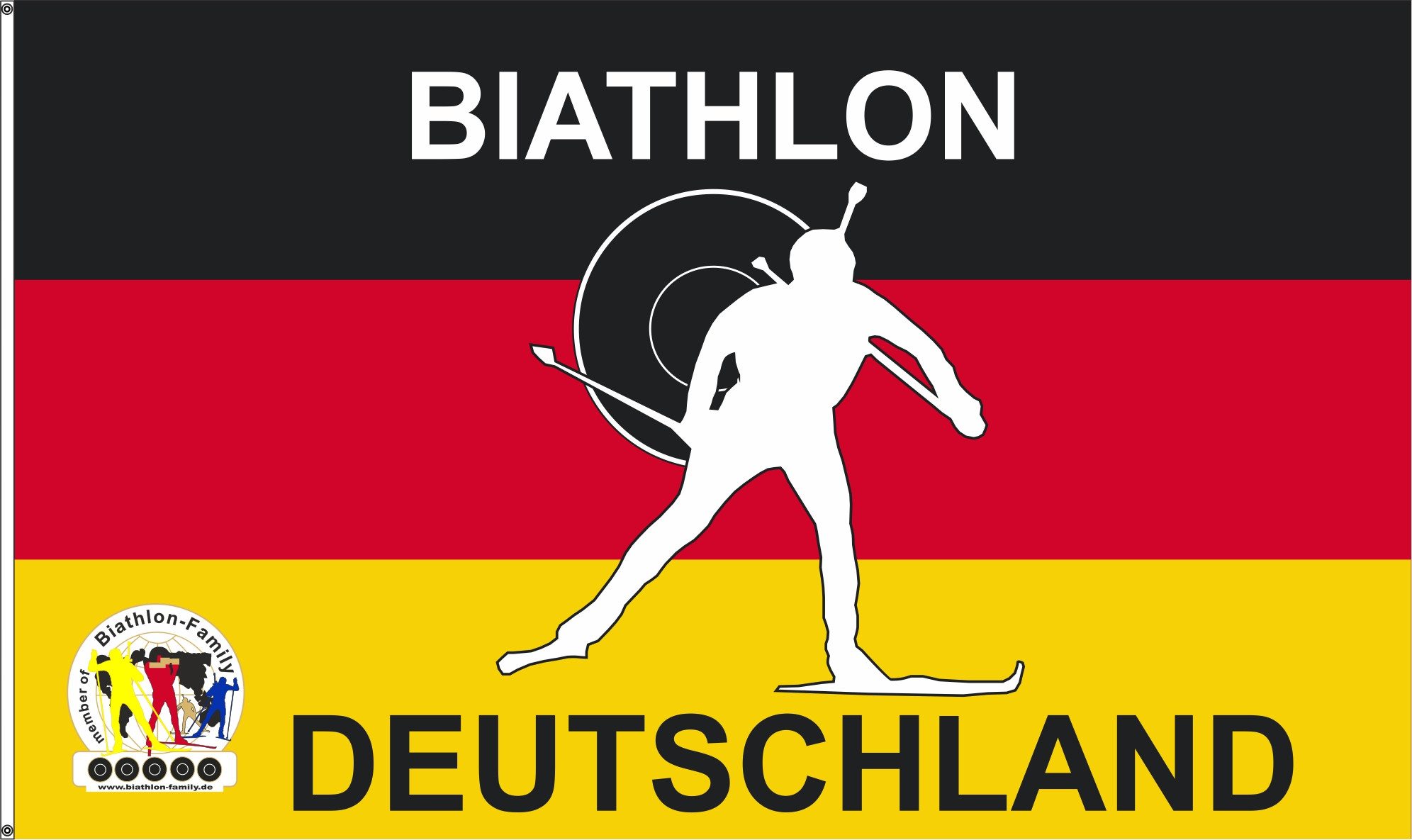 Elina Email Schilder Fahne "Biathlon Fan Fahne" 150 x 90 cm mit Ösen