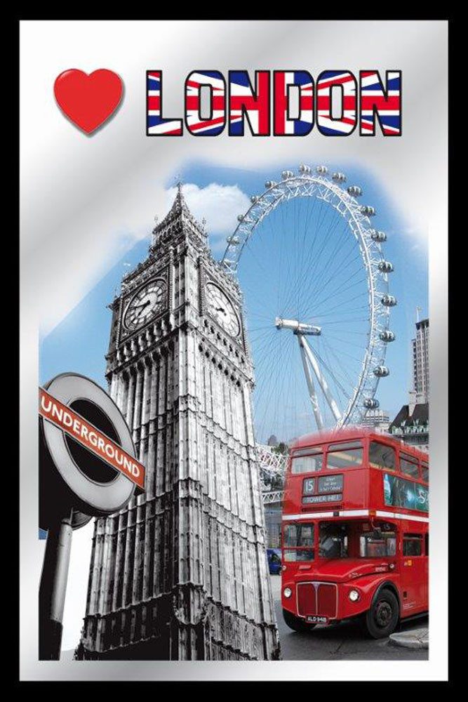 Dekospiegel Bedruckter Spiegel London Icons